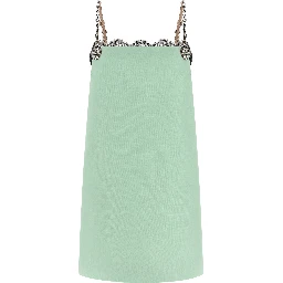 Bicolor Virgin Wool Short Dress