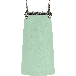 Bicolor Virgin Wool Short Dress