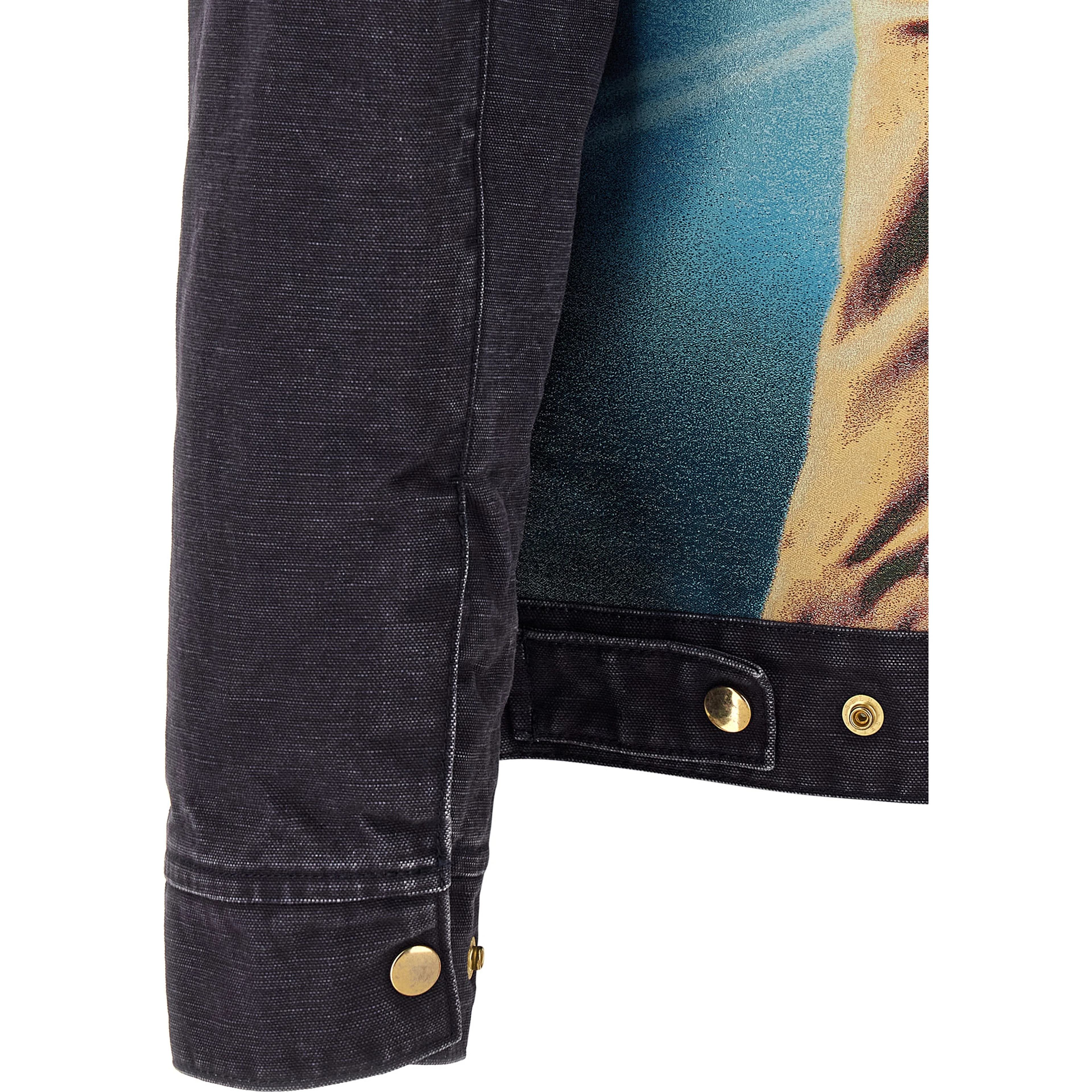 Blue Cotton Full-Length Jacket