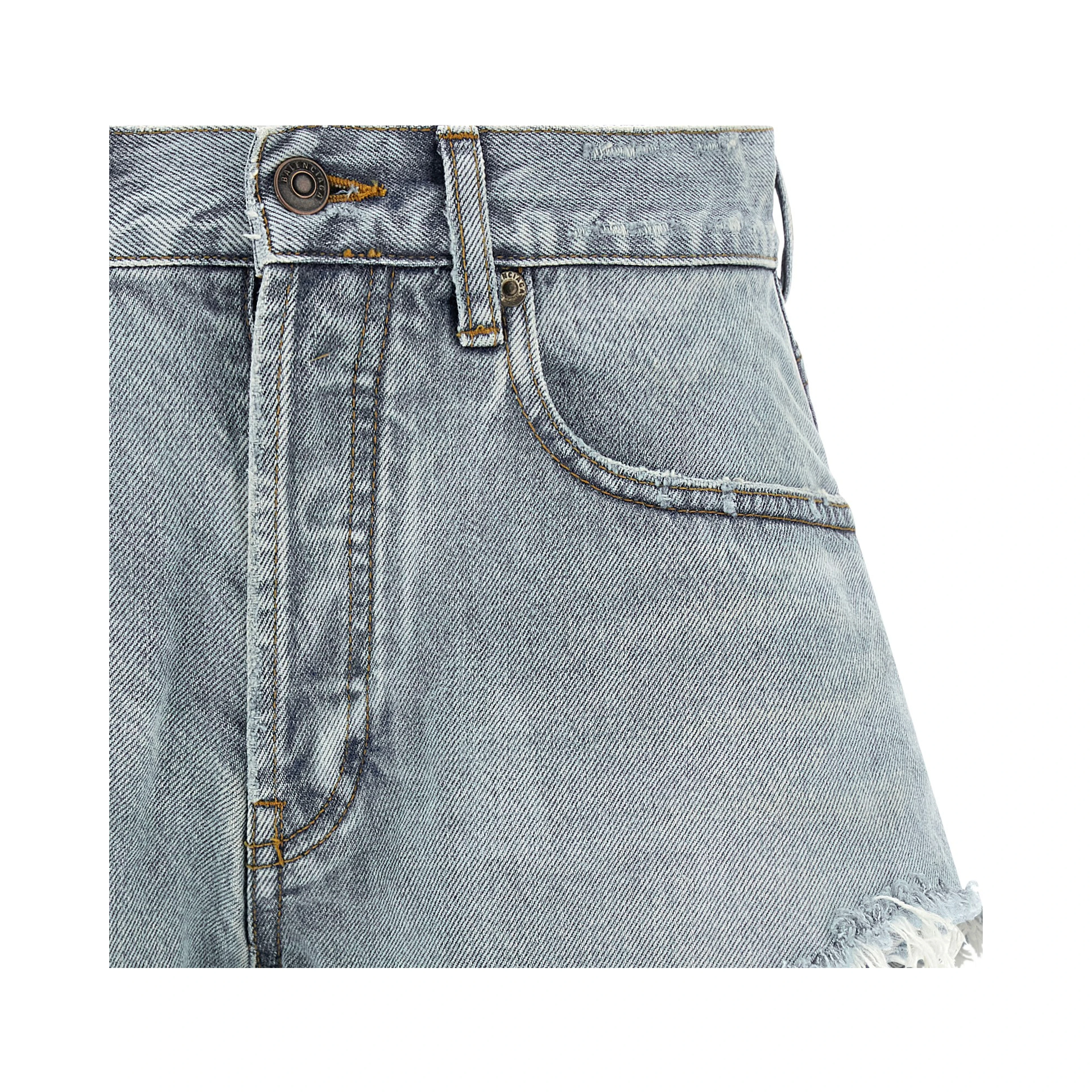 Blue Cotton Bermuda Shorts
