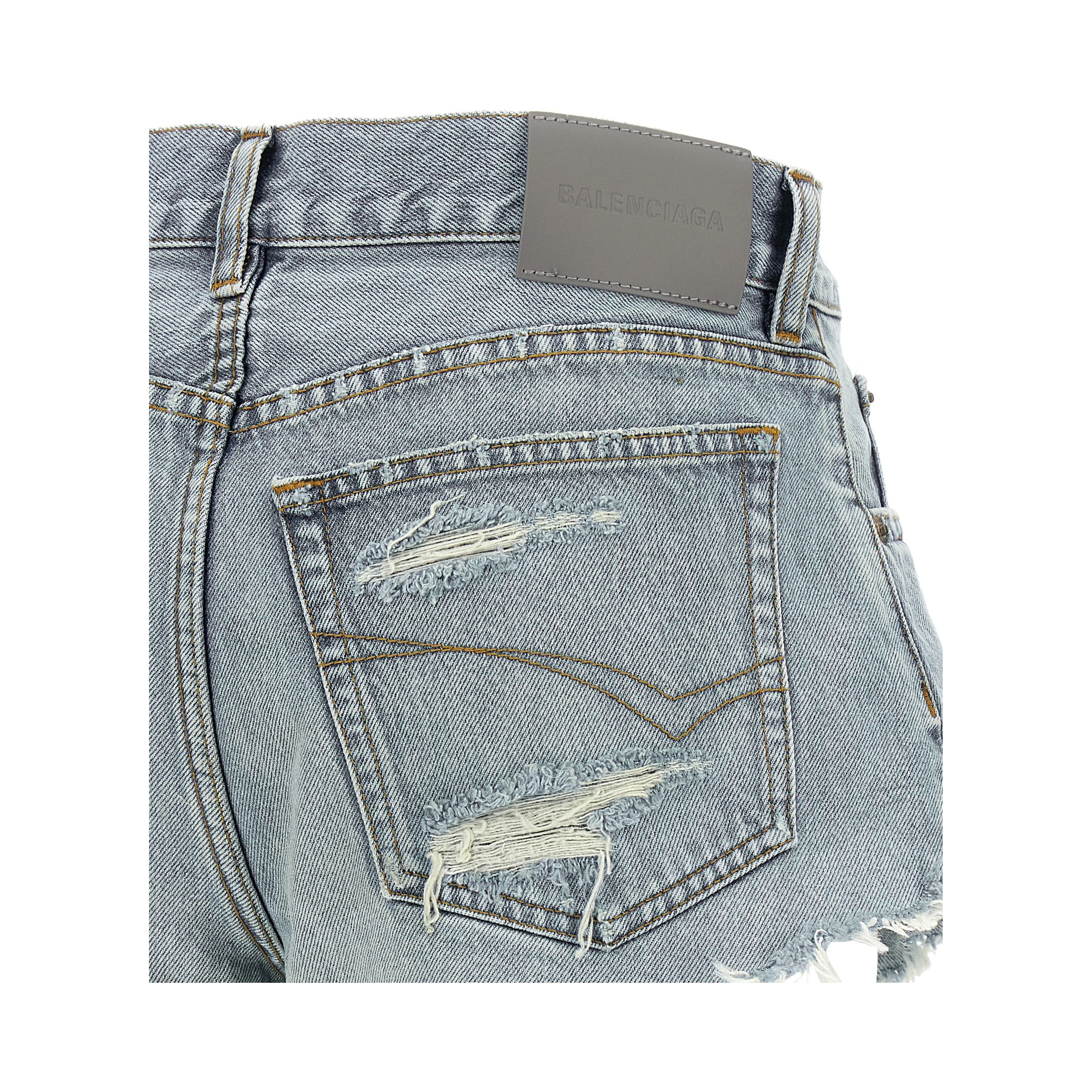 Blue Cotton Bermuda Shorts
