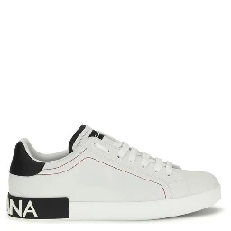 White Calf Leather Bos Taurus Low Top Sneakers