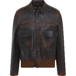 Golden Goose Leather Bomber Jacket