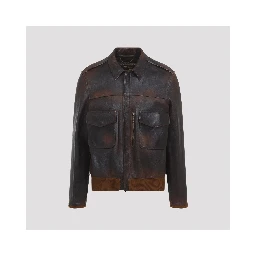 Golden Goose Leather Bomber Jacket