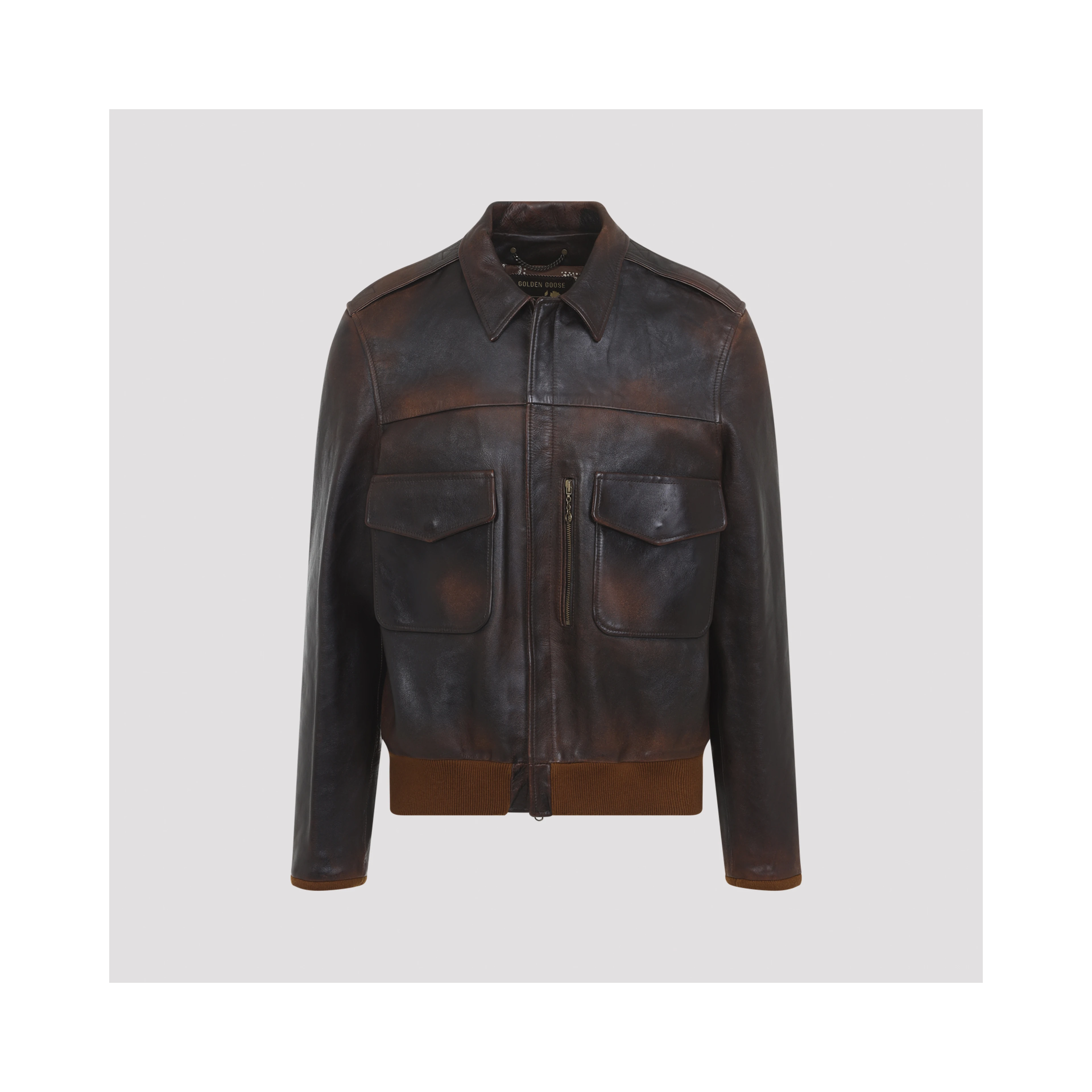 Golden Goose Leather Bomber Jacket