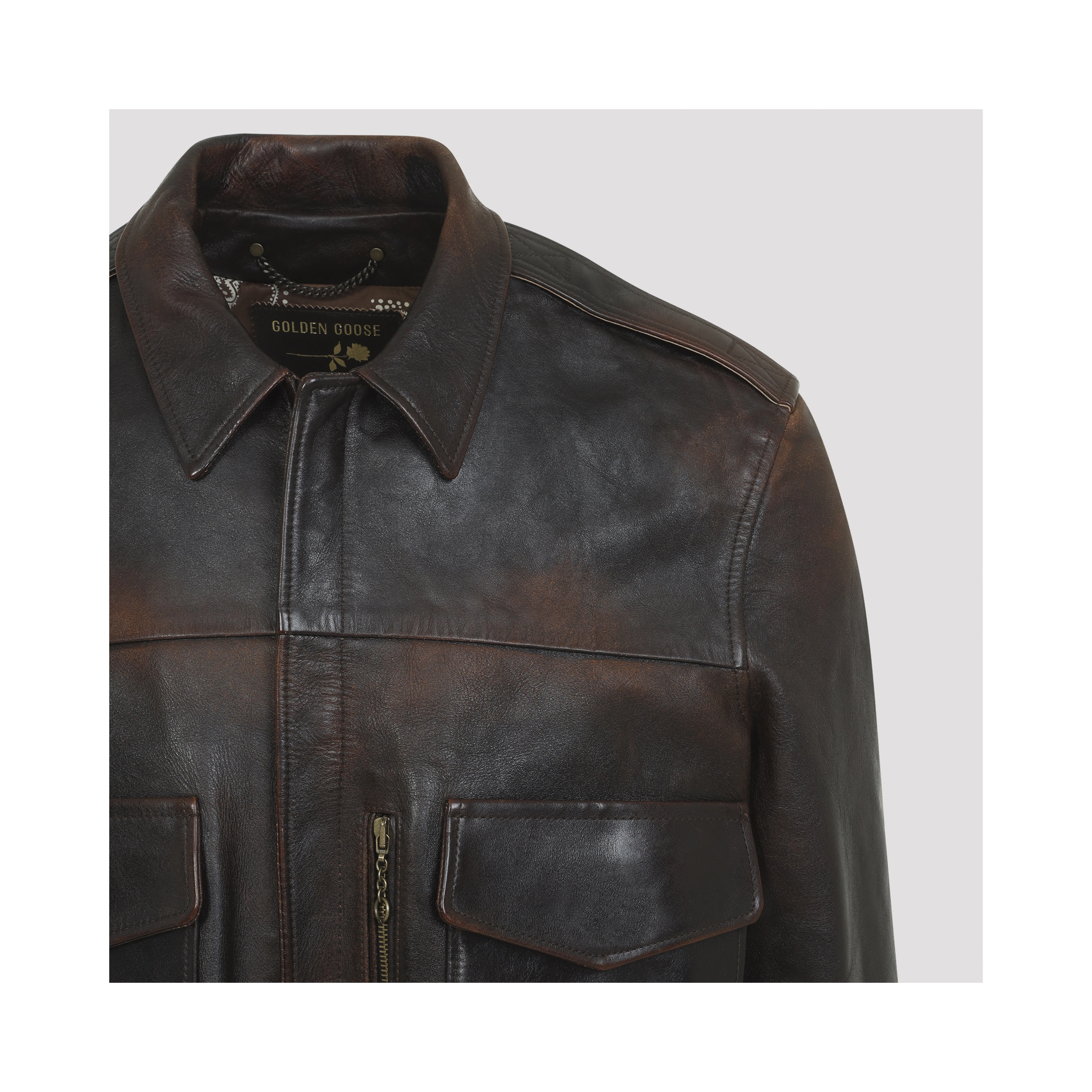 Golden Goose Leather Bomber Jacket