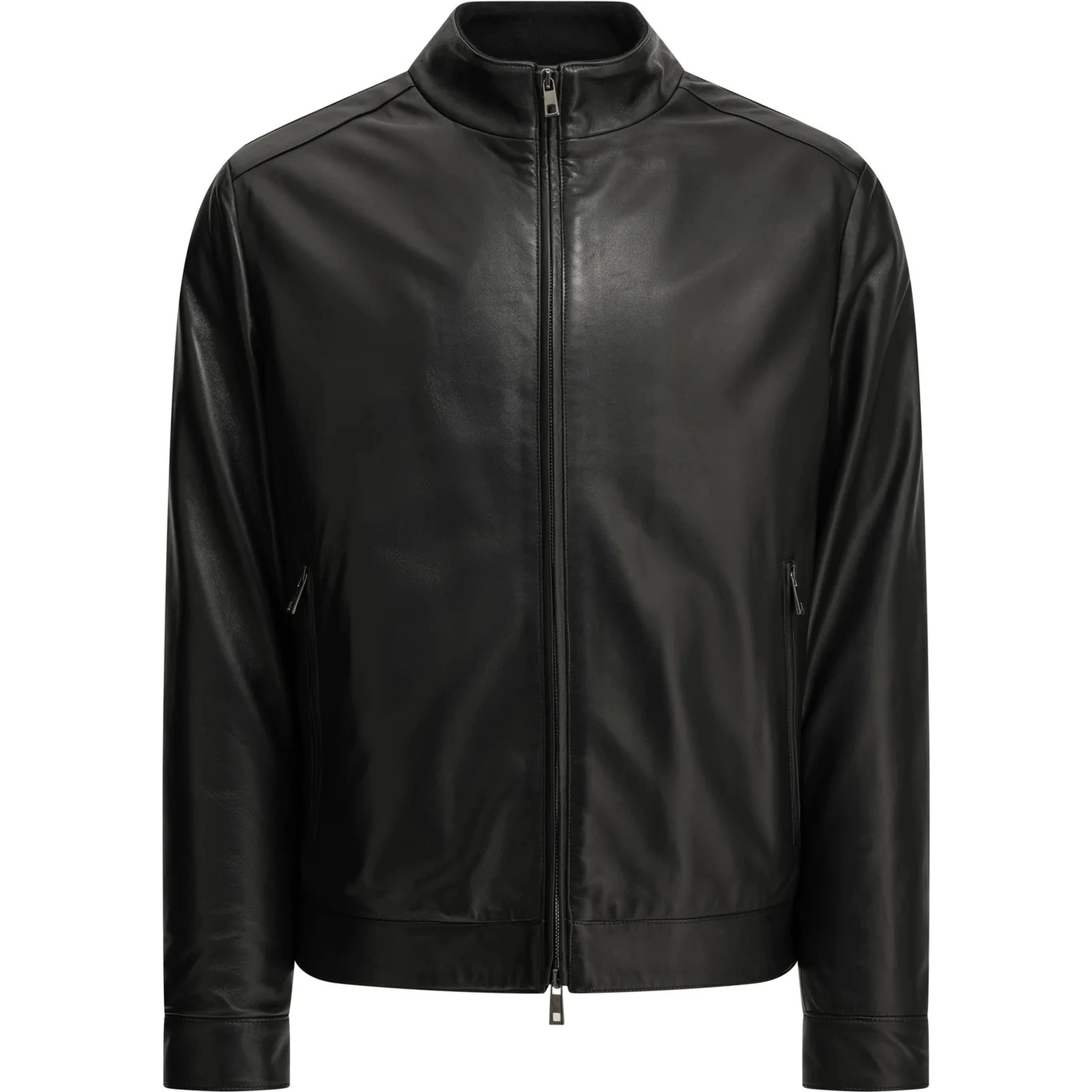 Leather bomber jacket