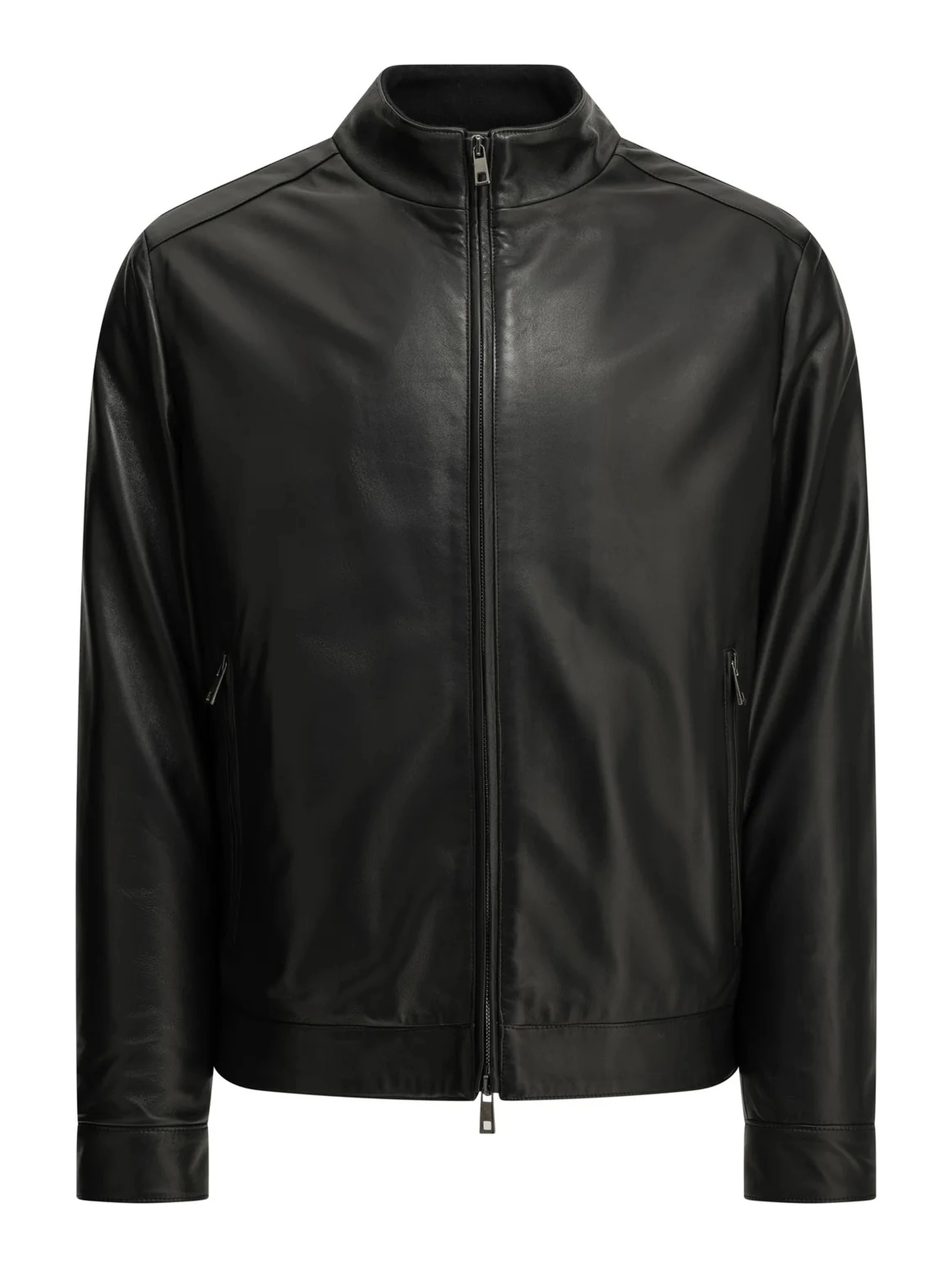 Leather bomber jacket