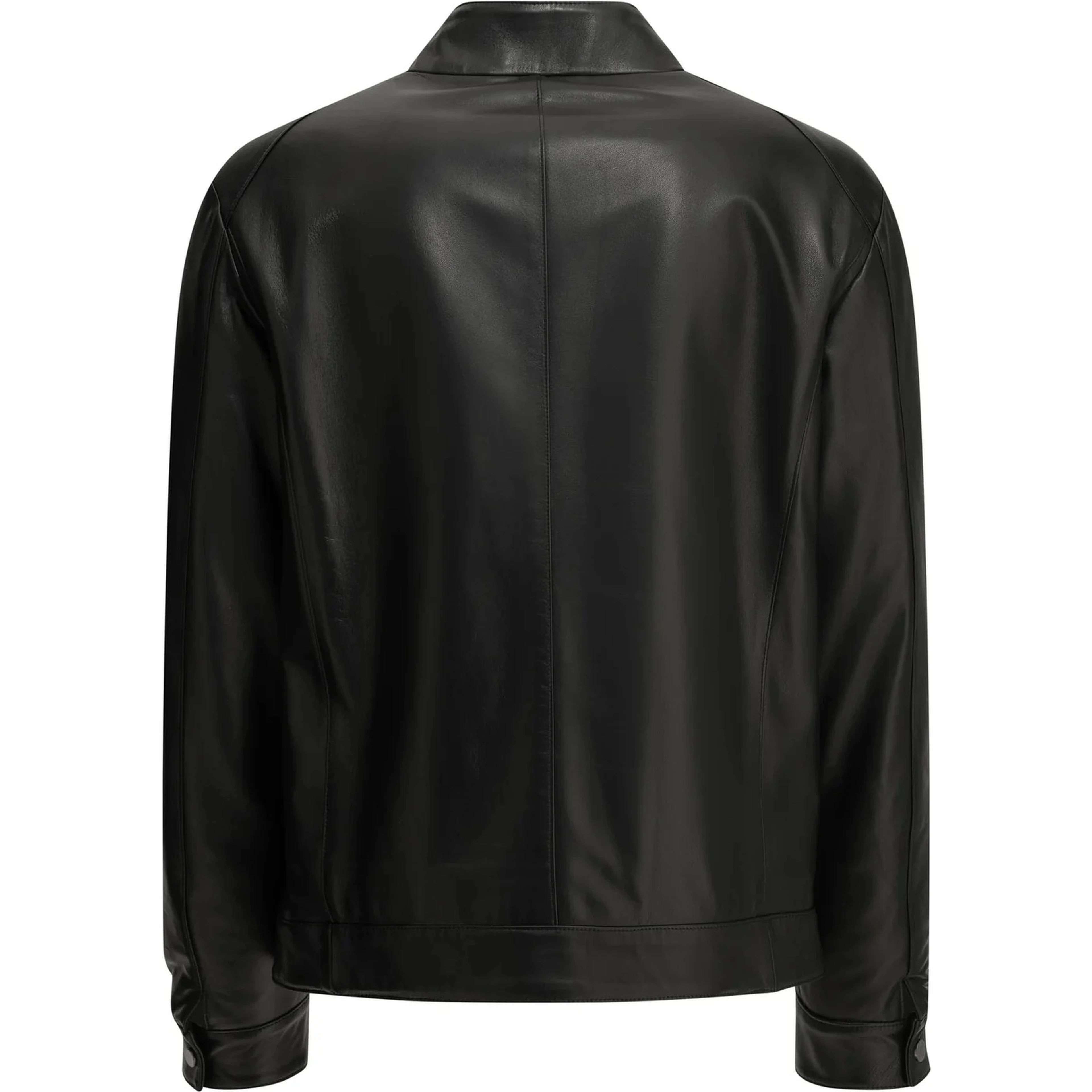 Leather bomber jacket