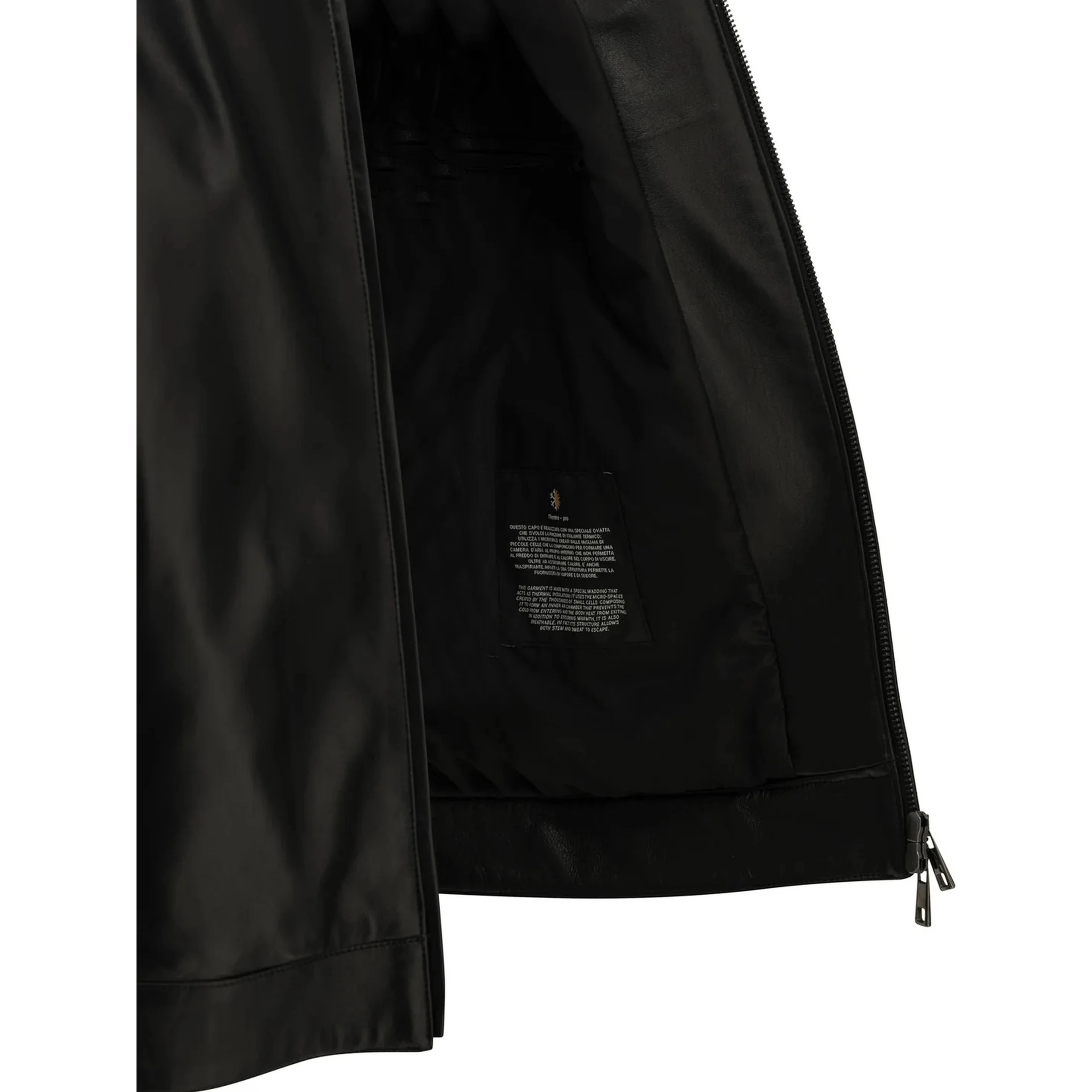 Leather bomber jacket