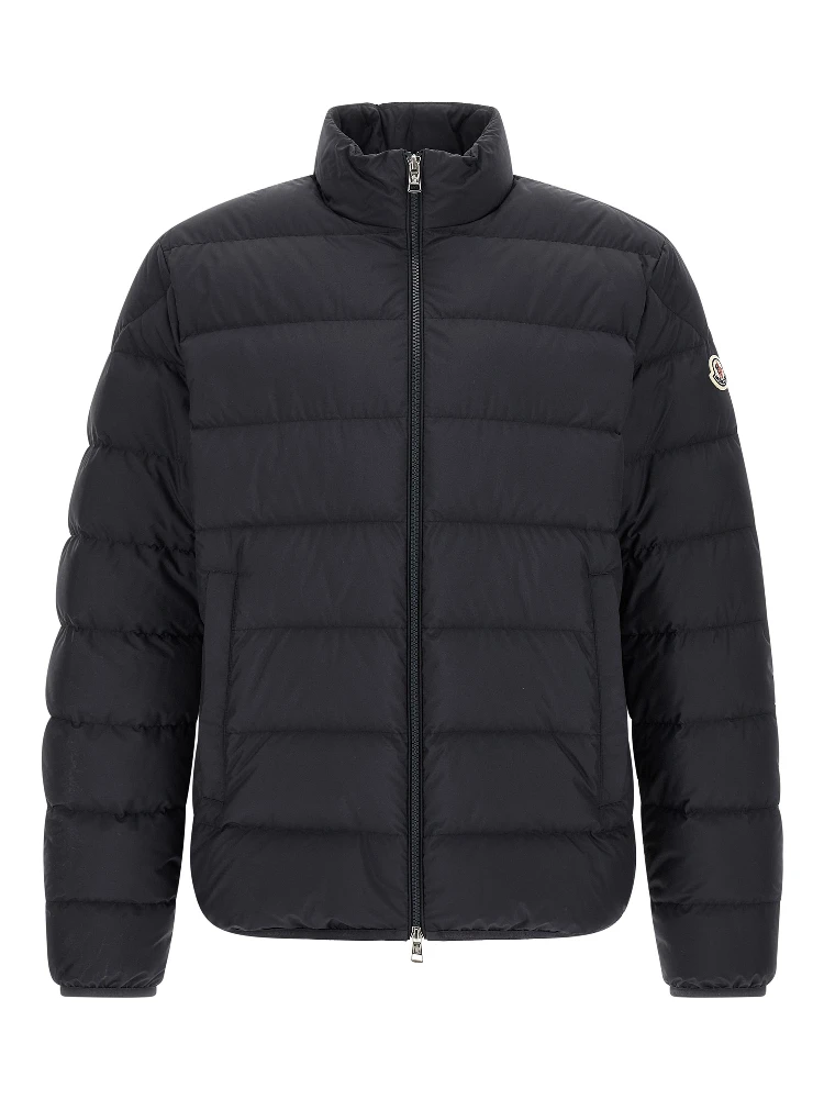 Blue Polyester Full-Length Jacket