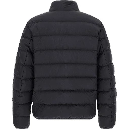 Blue Polyester Full-Length Jacket