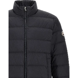 Blue Polyester Full-Length Jacket