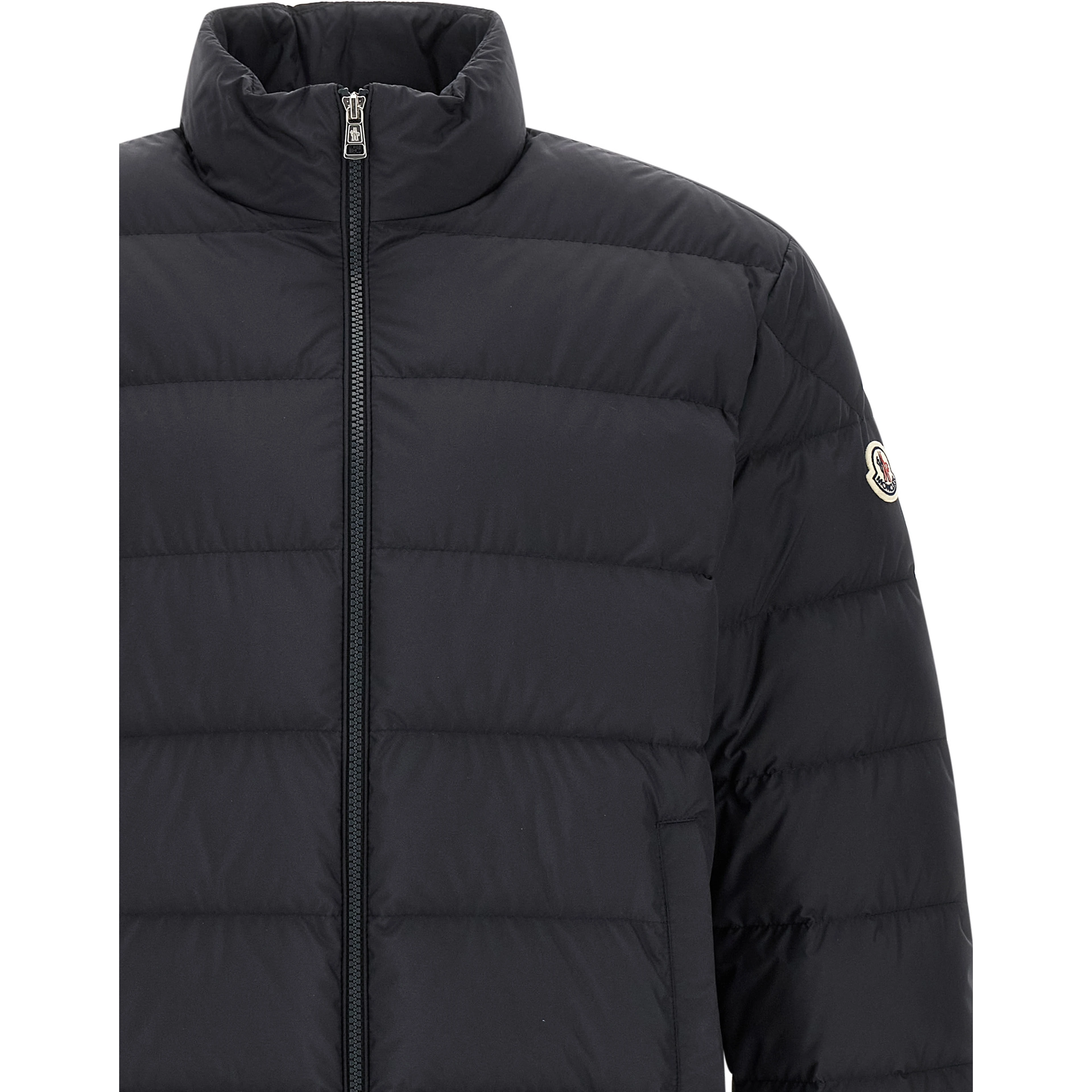 Blue Polyester Full-Length Jacket