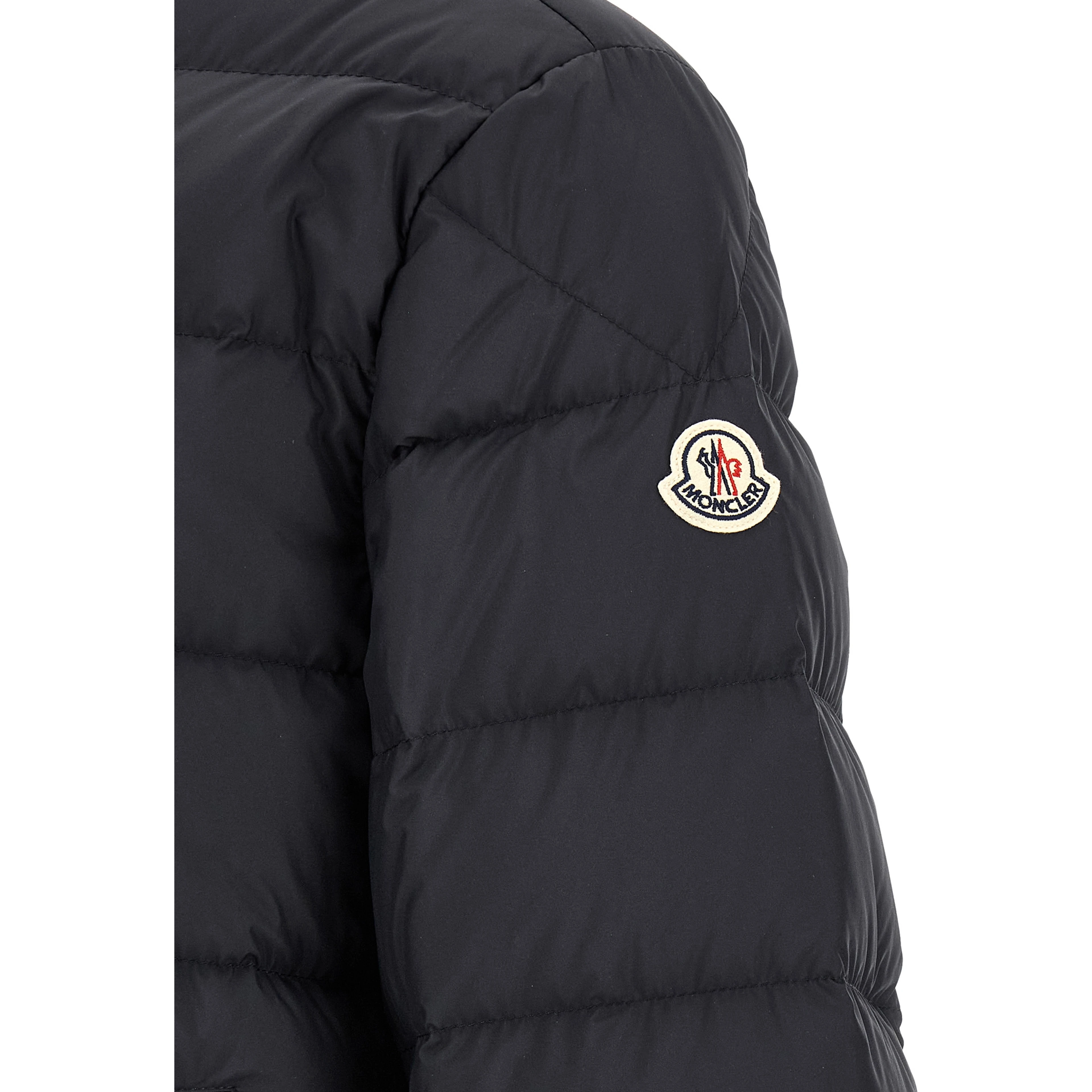 Blue Polyester Full-Length Jacket