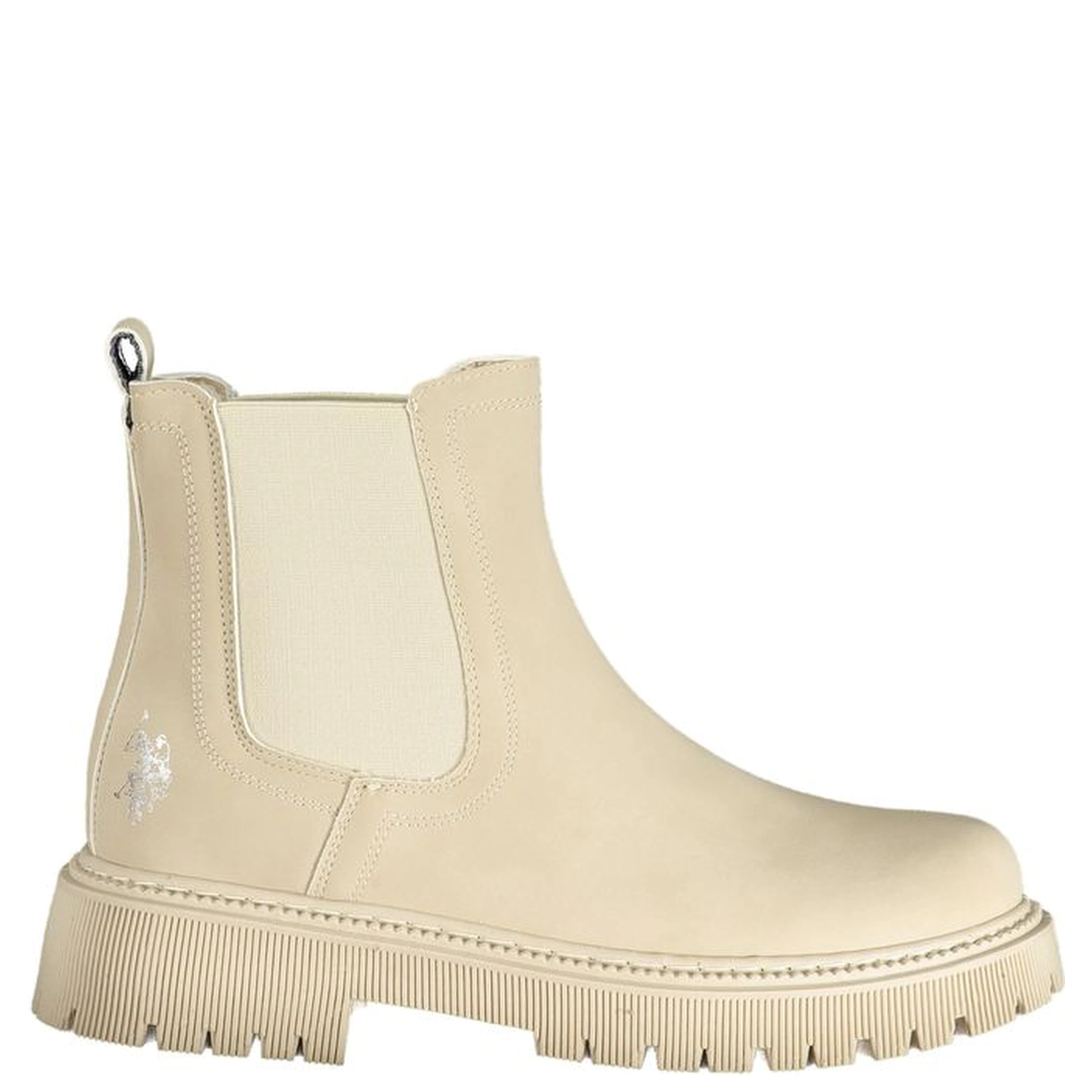 Beige Polyurethane Women's Booties