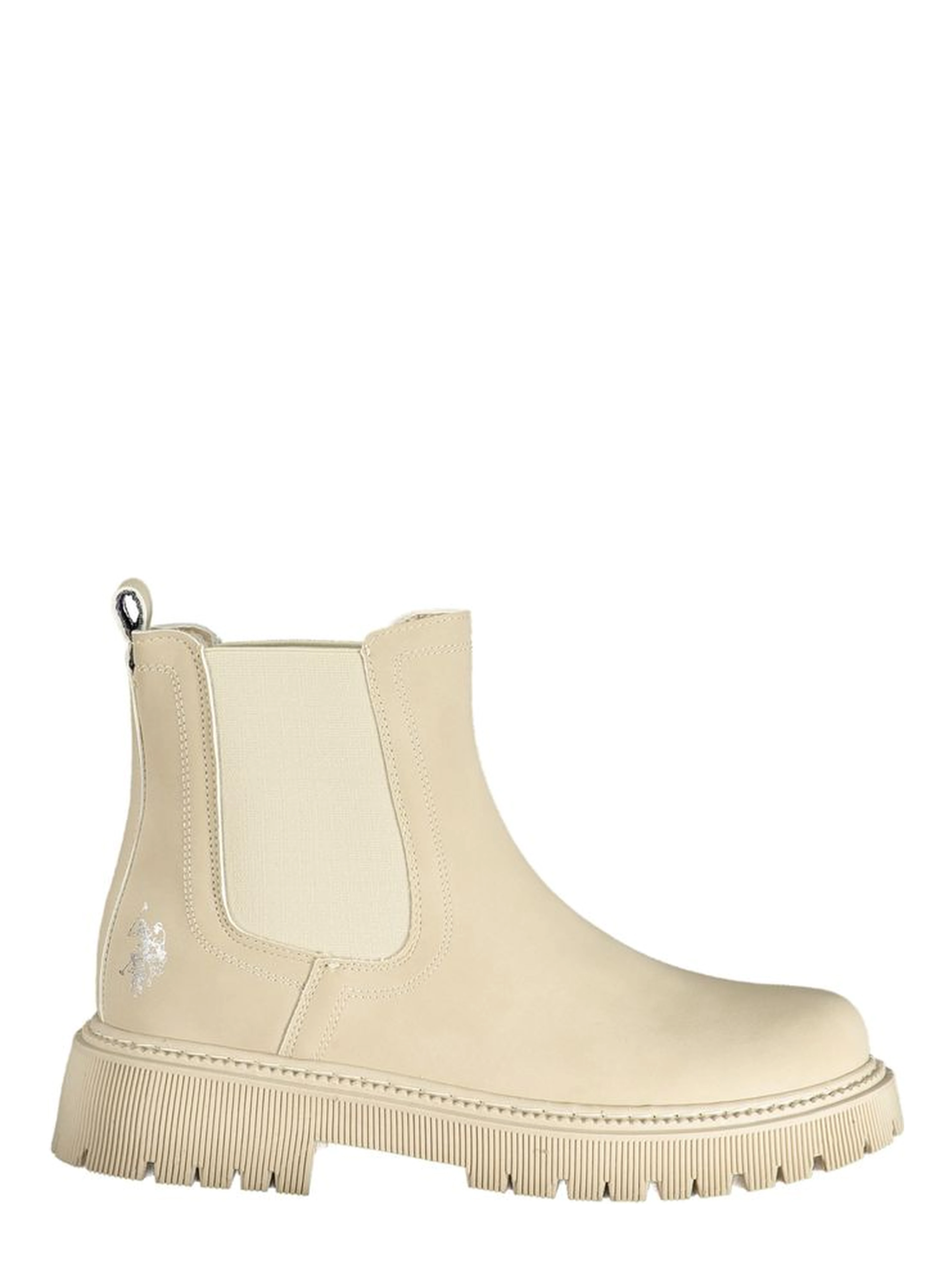 Beige Polyurethane Women's Booties