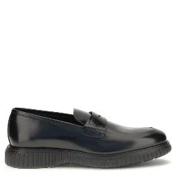 Black Calf Leather Bos Taurus Slip-On Loafers