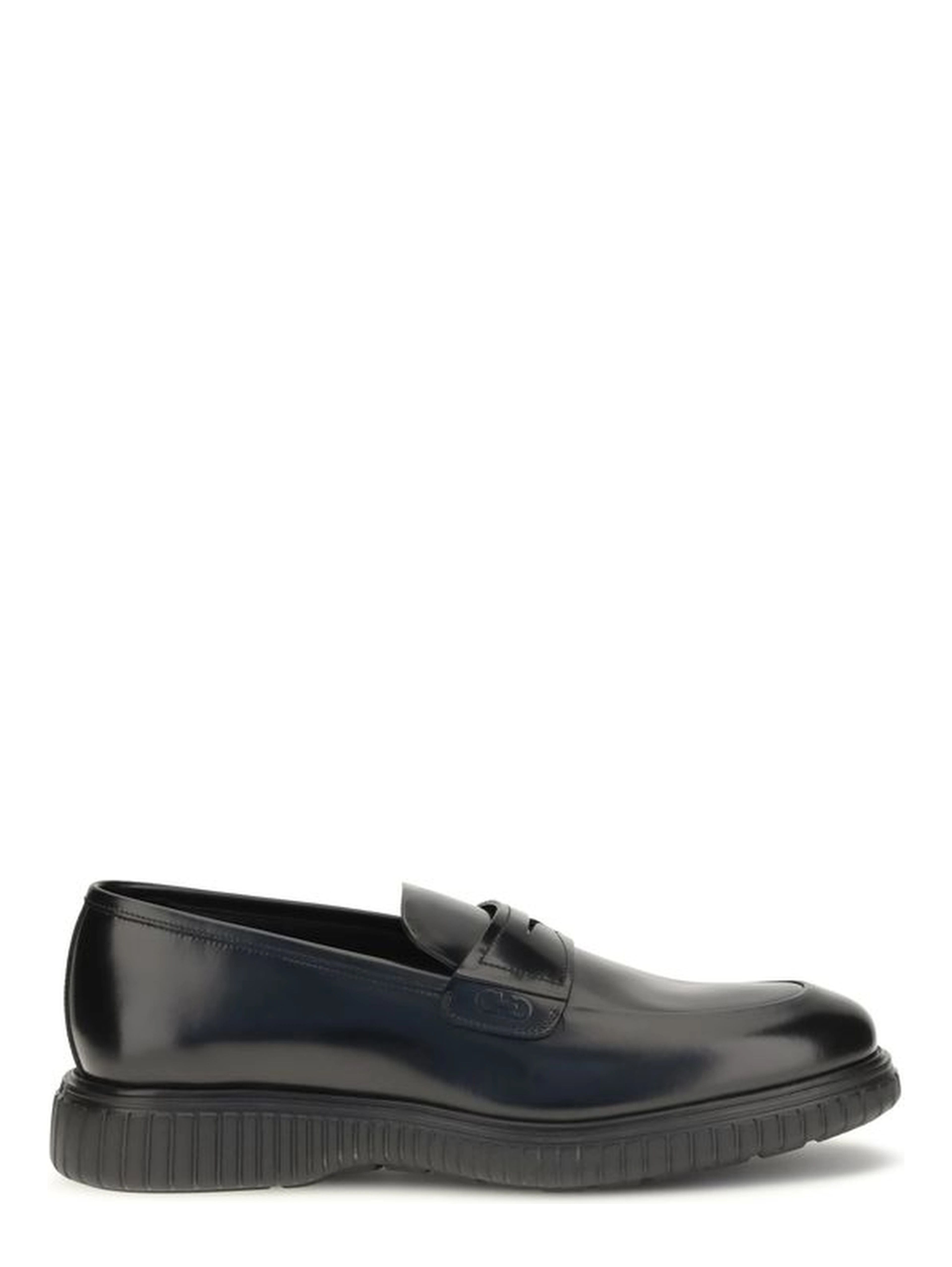 Black Calf Leather Bos Taurus Slip-On Loafers