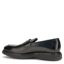 Black Calf Leather Bos Taurus Slip-On Loafers