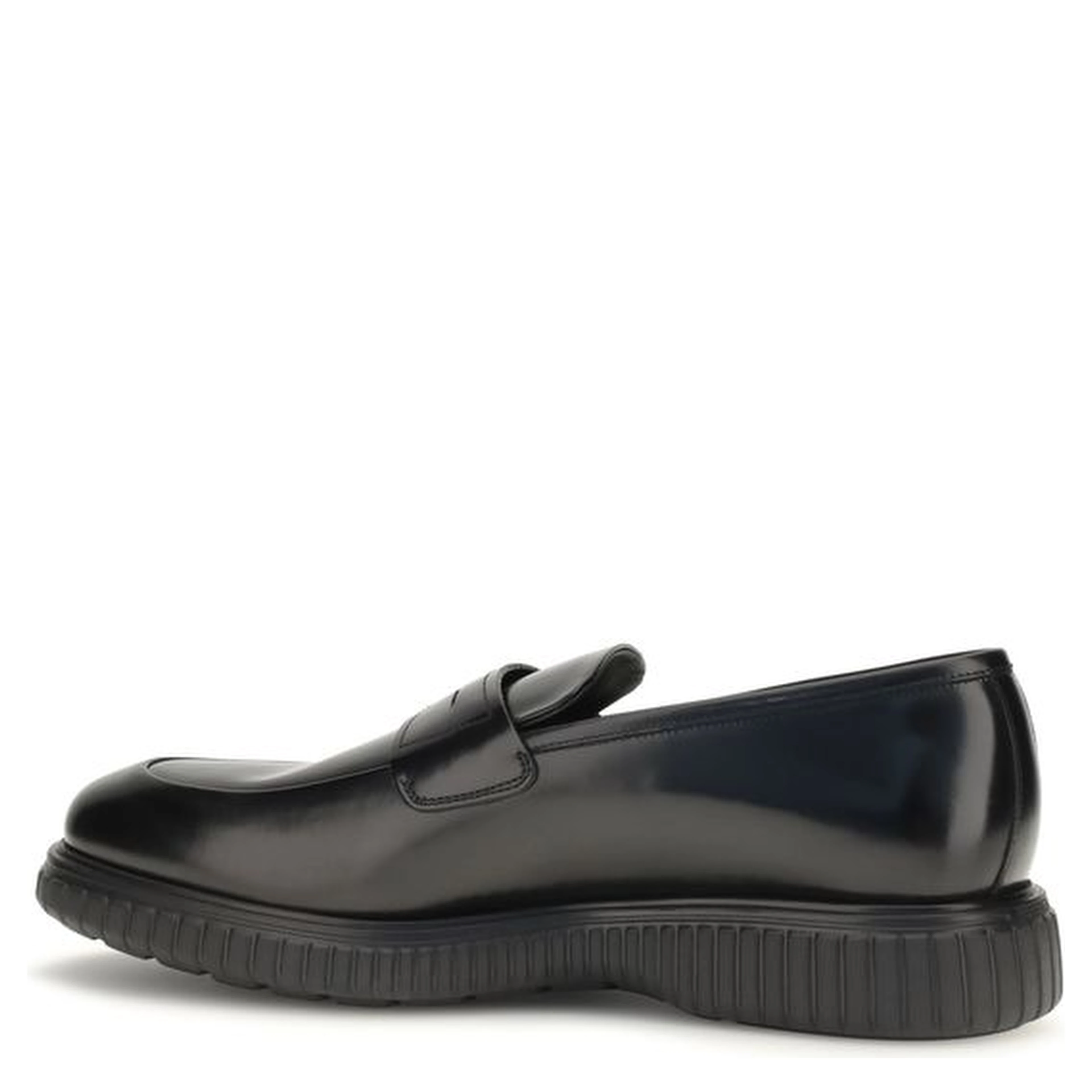 Black Calf Leather Bos Taurus Slip-On Loafers