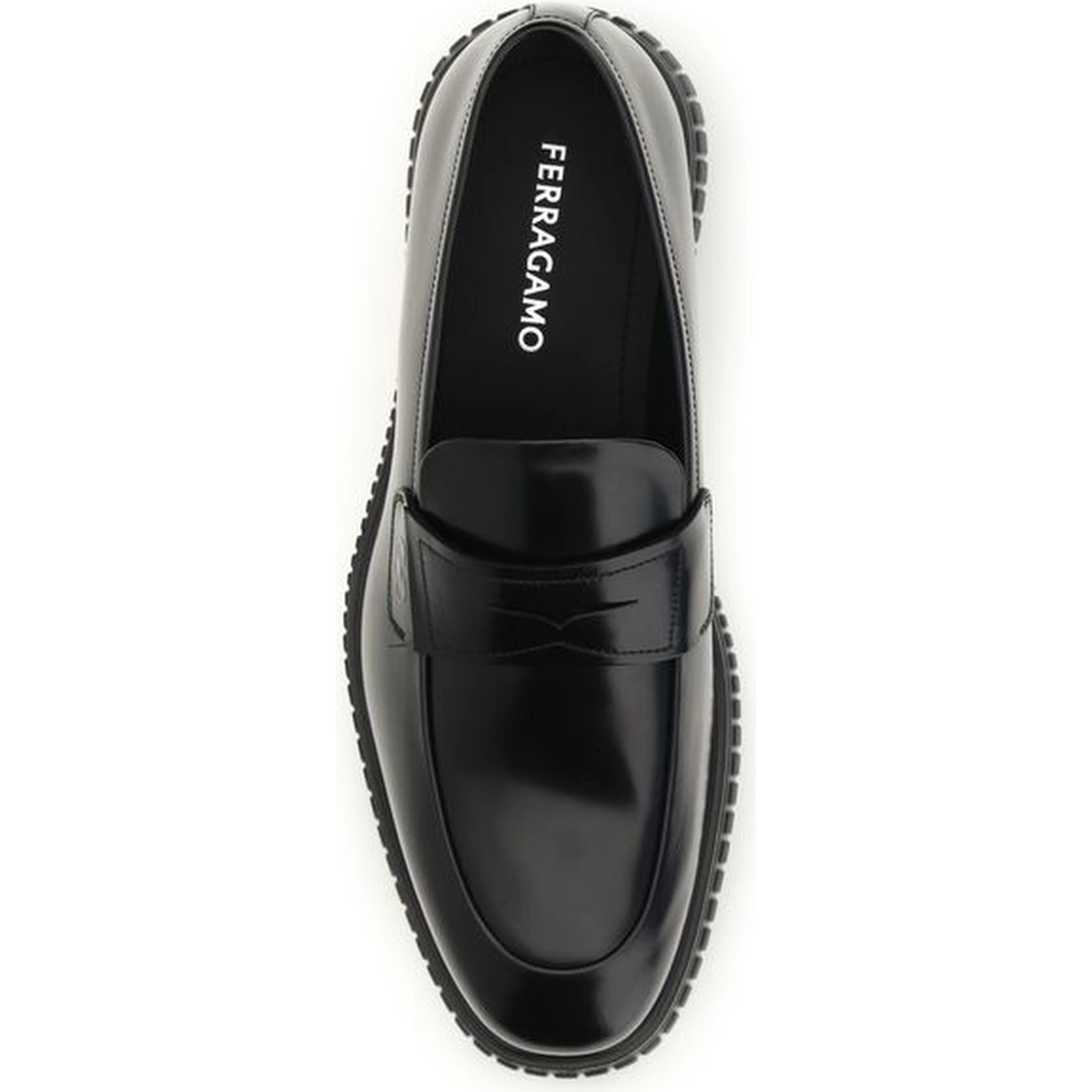 Black Calf Leather Bos Taurus Slip-On Loafers
