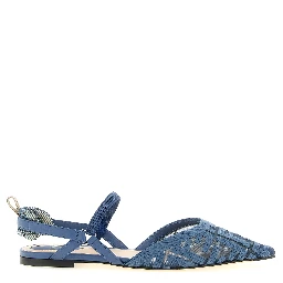 Blue Polyamide Flat Sandals