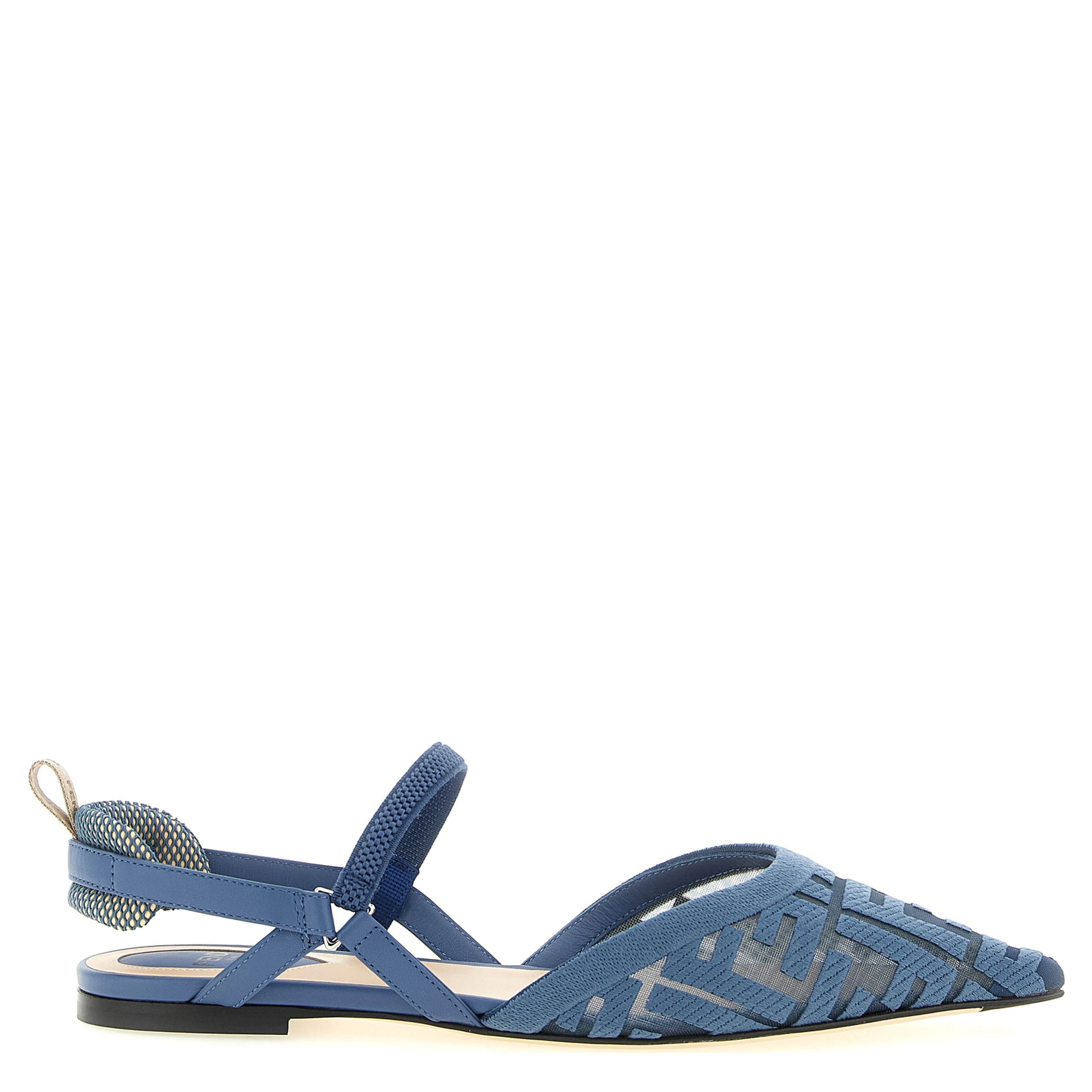 Blue Polyamide Flat Sandals