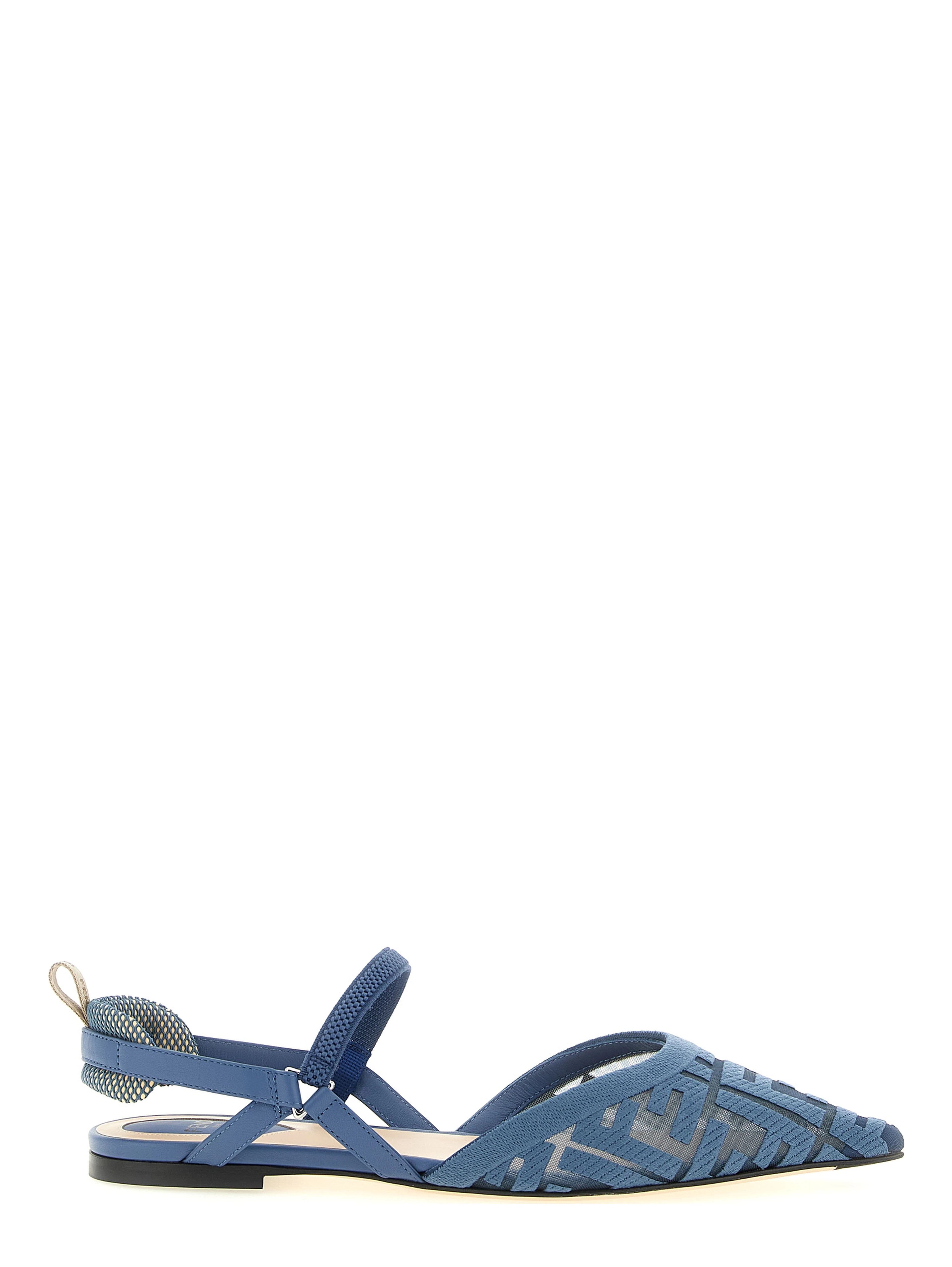 Blue Polyamide Flat Sandals