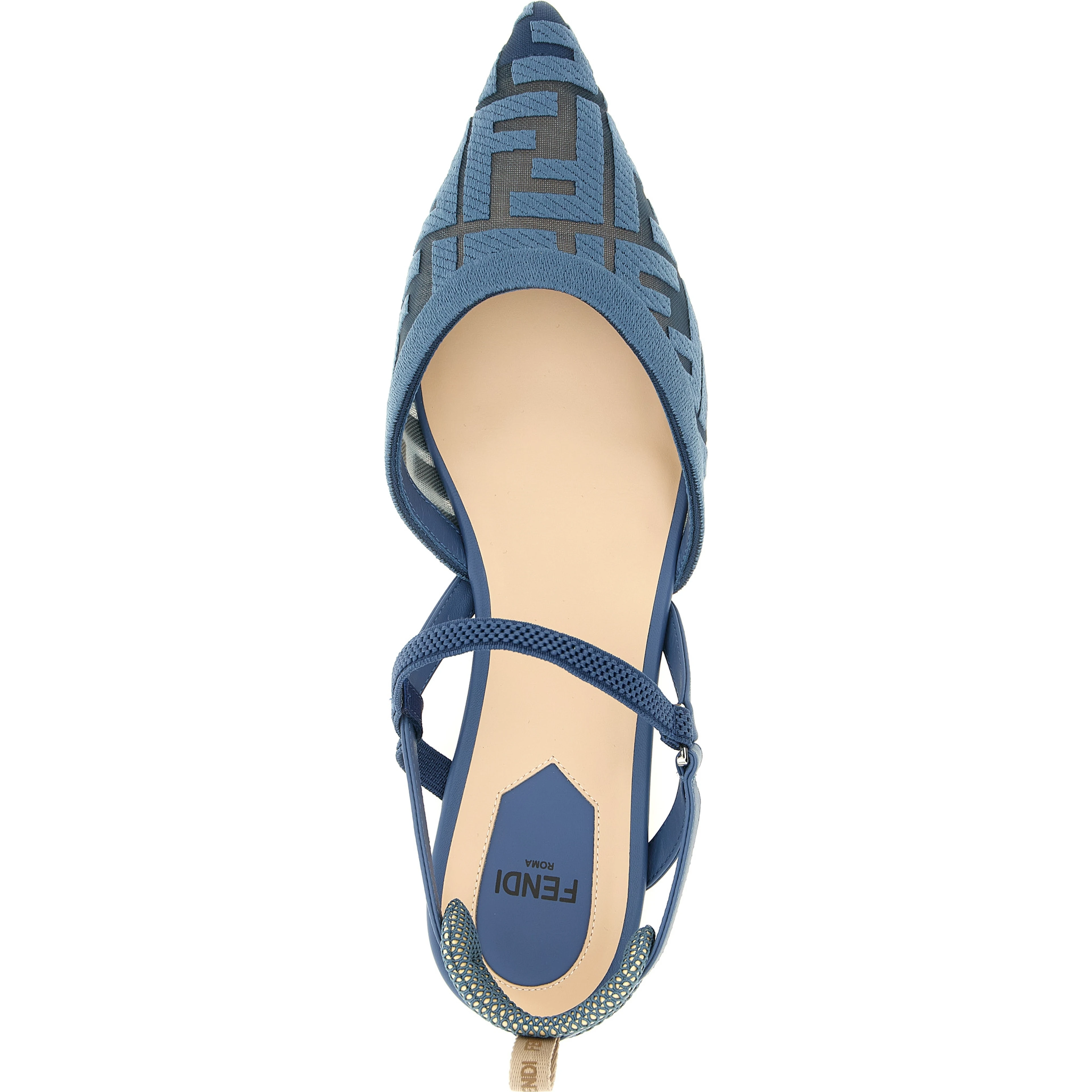 Blue Polyamide Flat Sandals