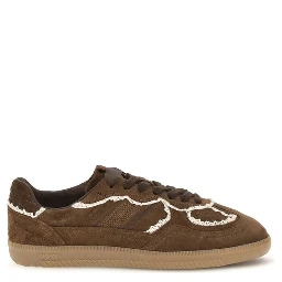 Brown Suede Leather Low Top Sneakers