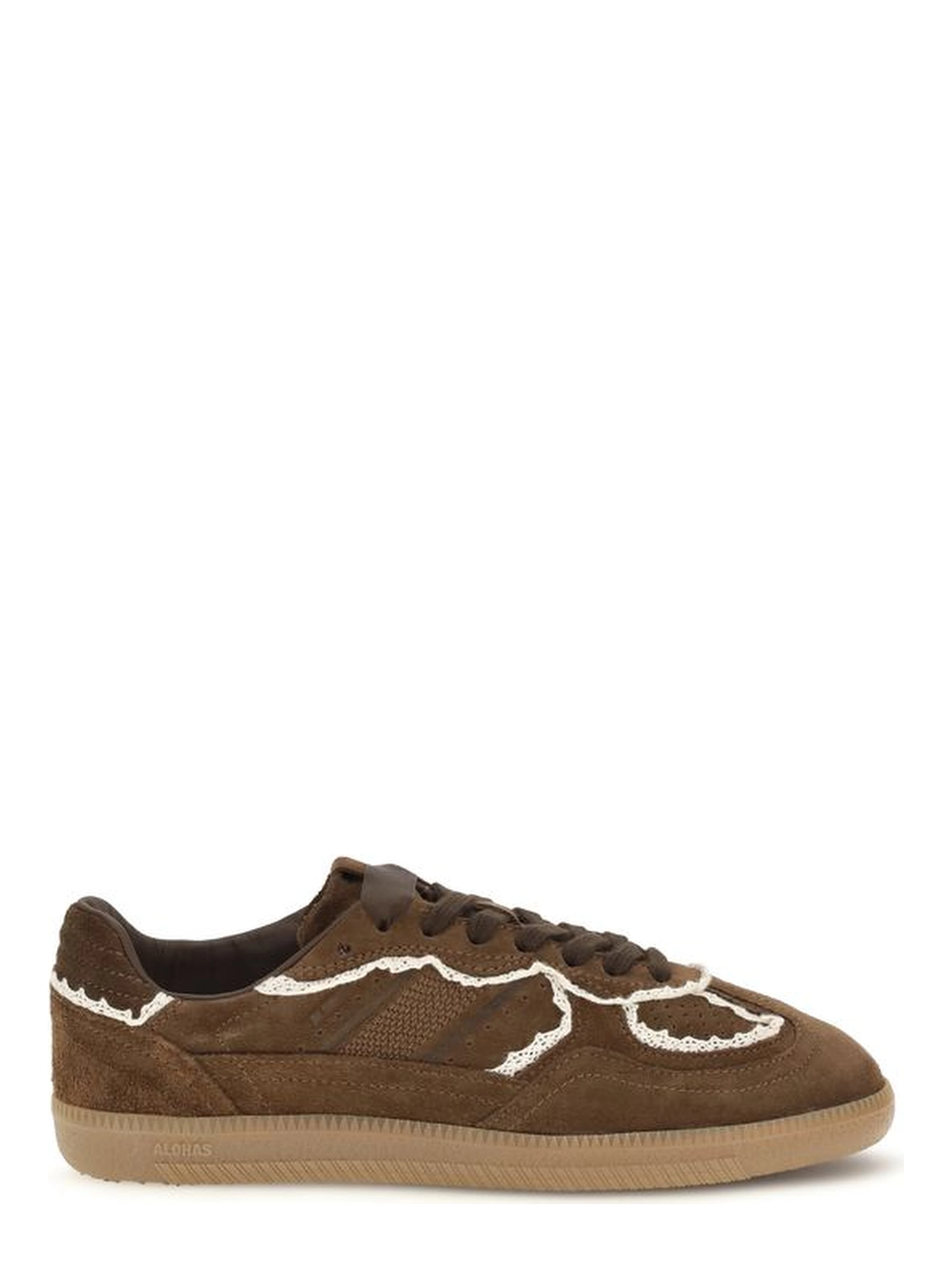 Brown Suede Leather Low Top Sneakers