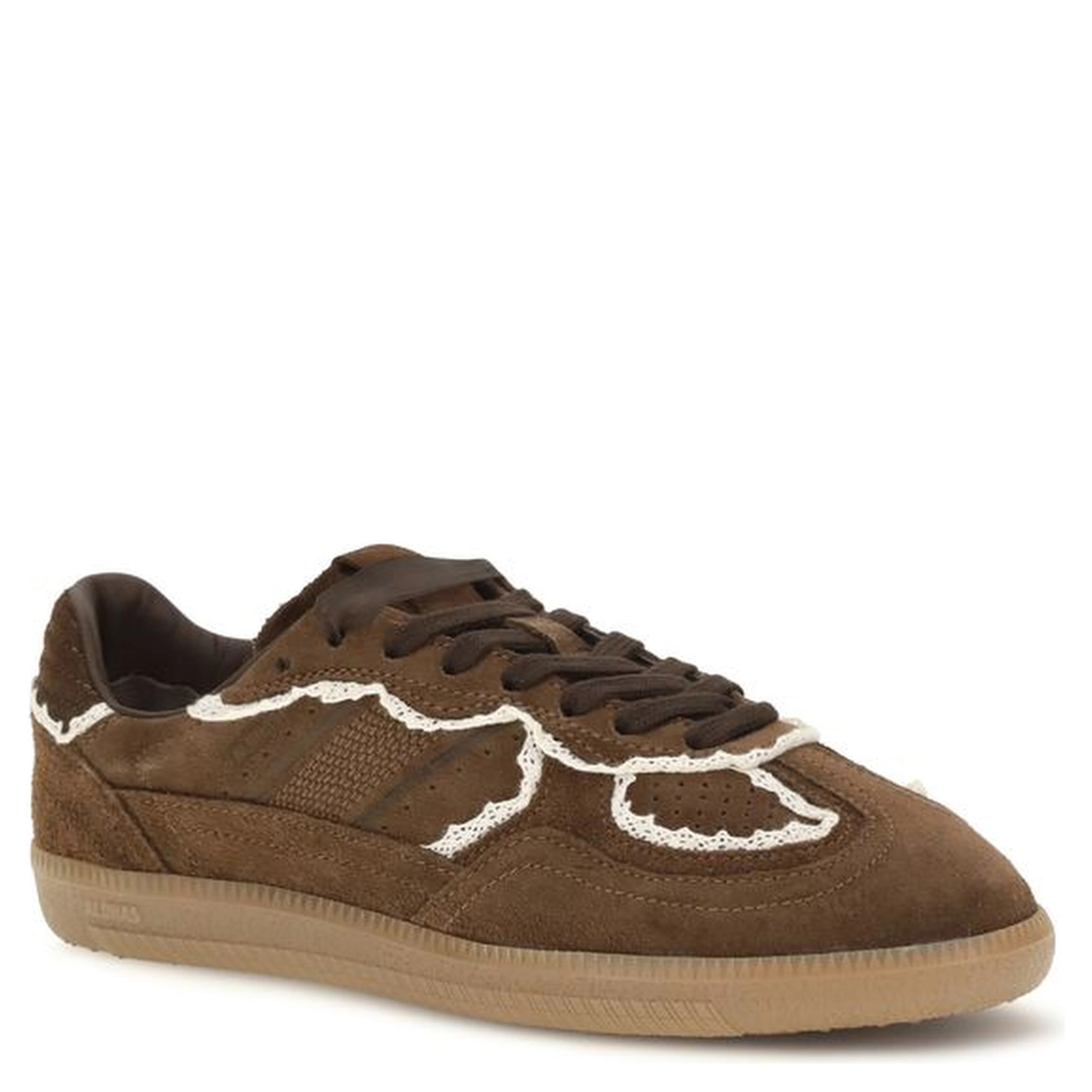Brown Suede Leather Low Top Sneakers