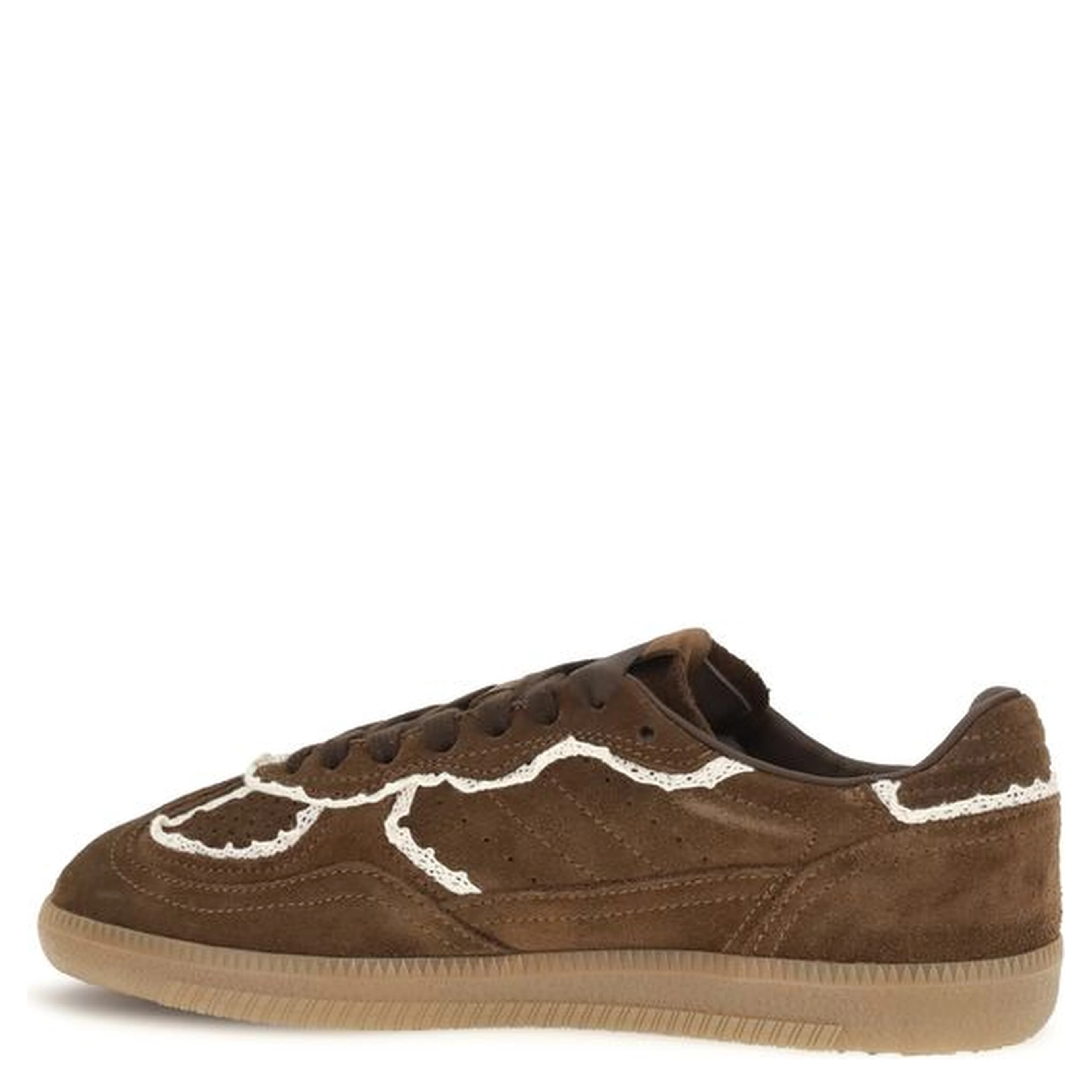 Brown Suede Leather Low Top Sneakers
