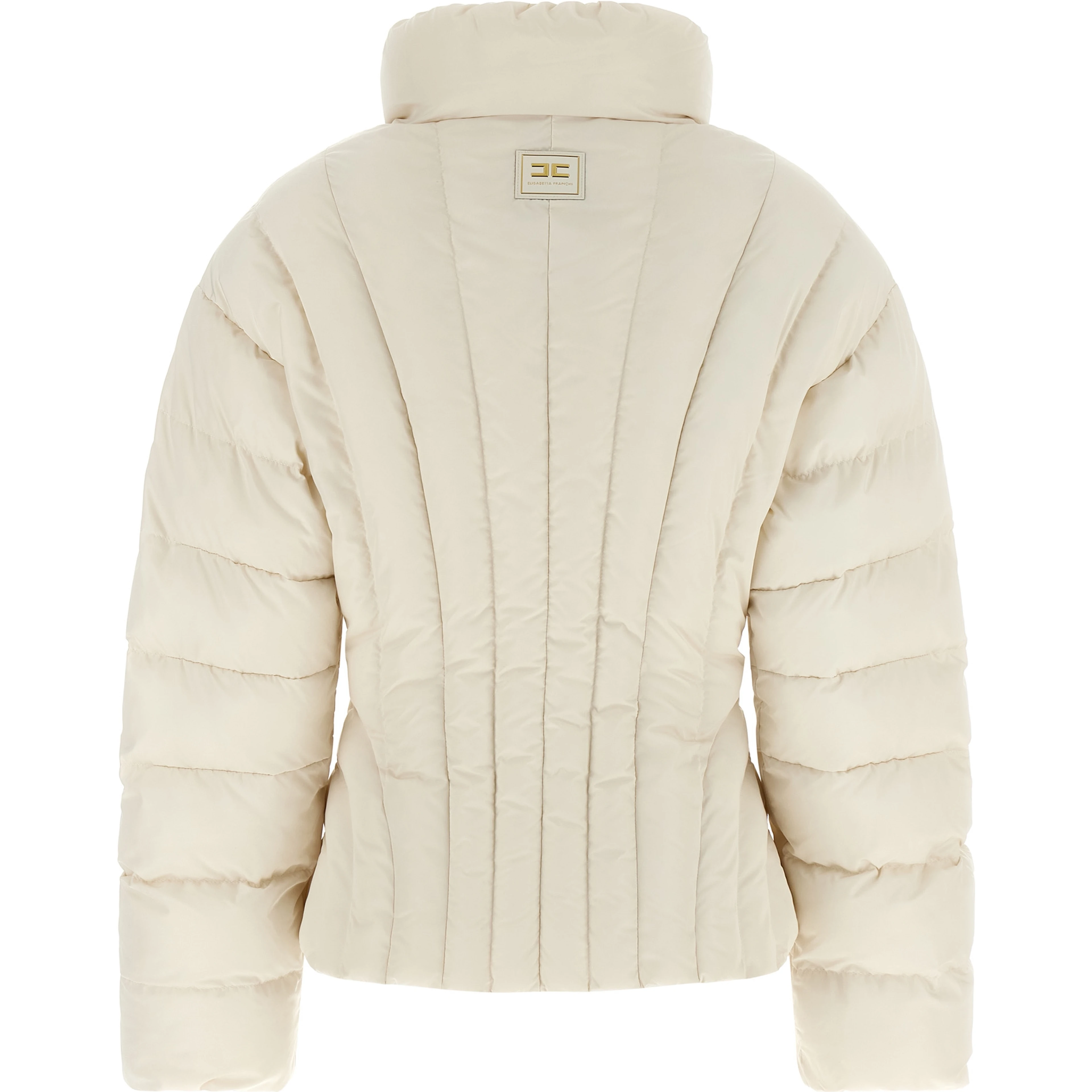 White Polyester Full-Length Jacket