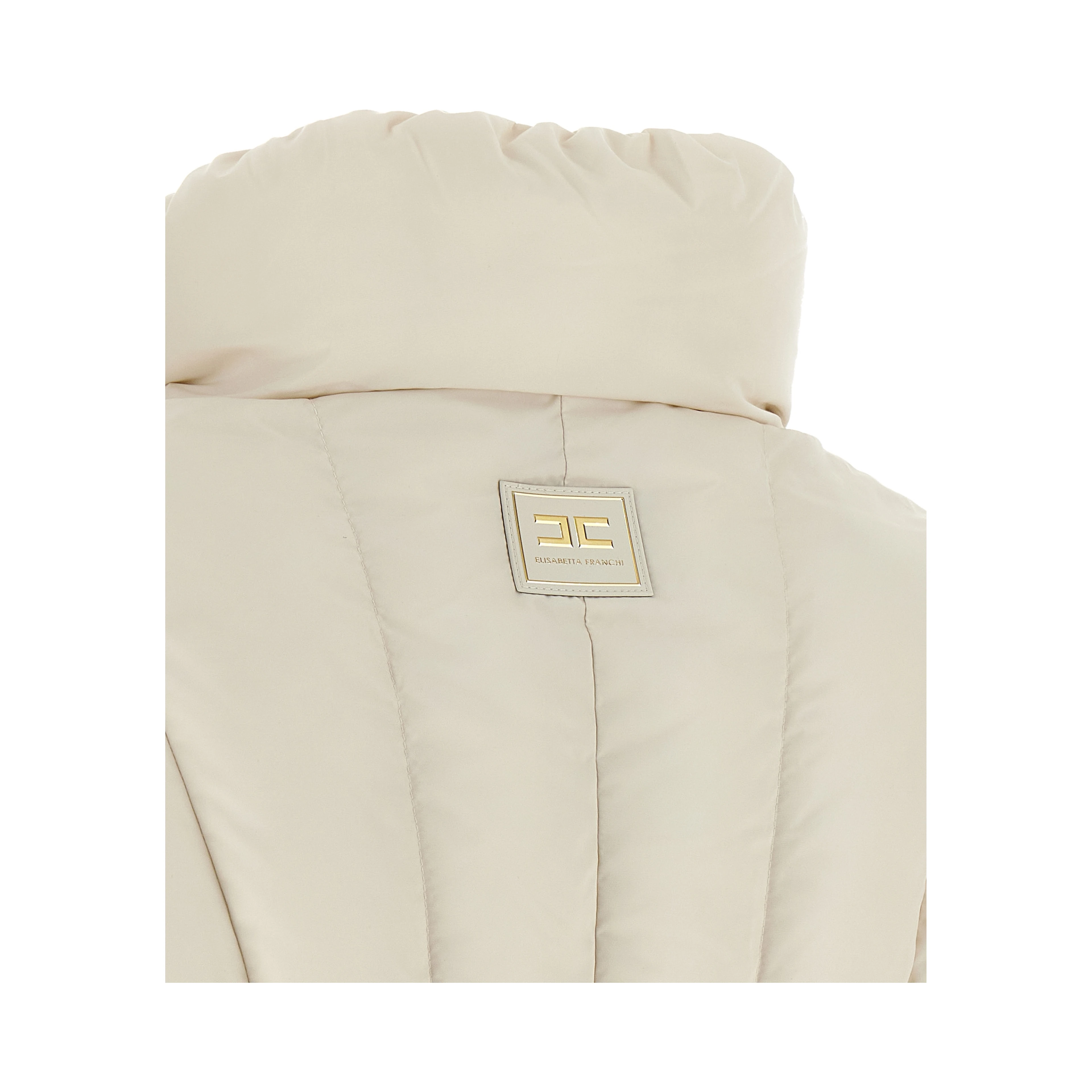 White Polyester Full-Length Jacket