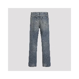 DISTRESSED DENIM TROUSERS