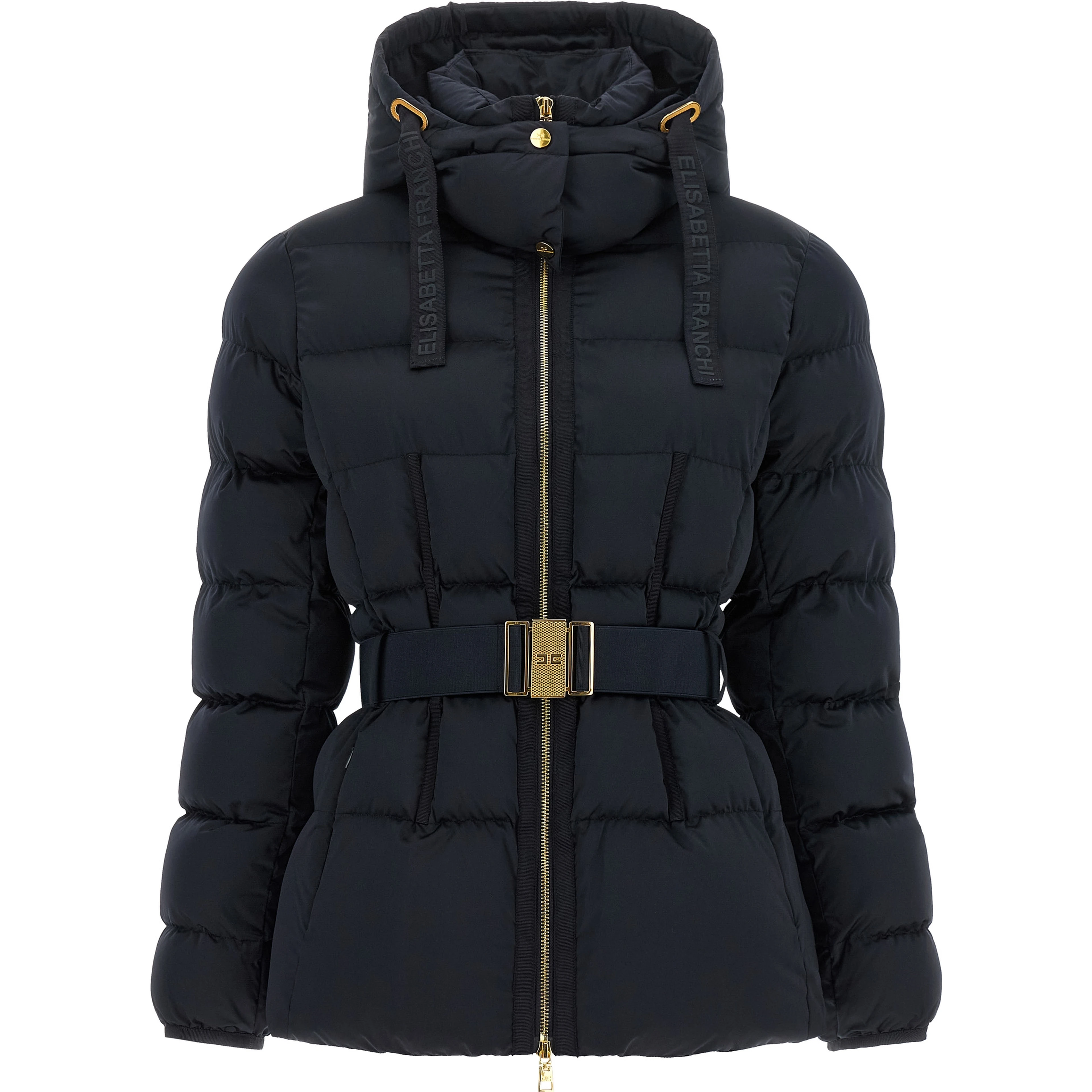 Black Polyester Full-Length Jacket