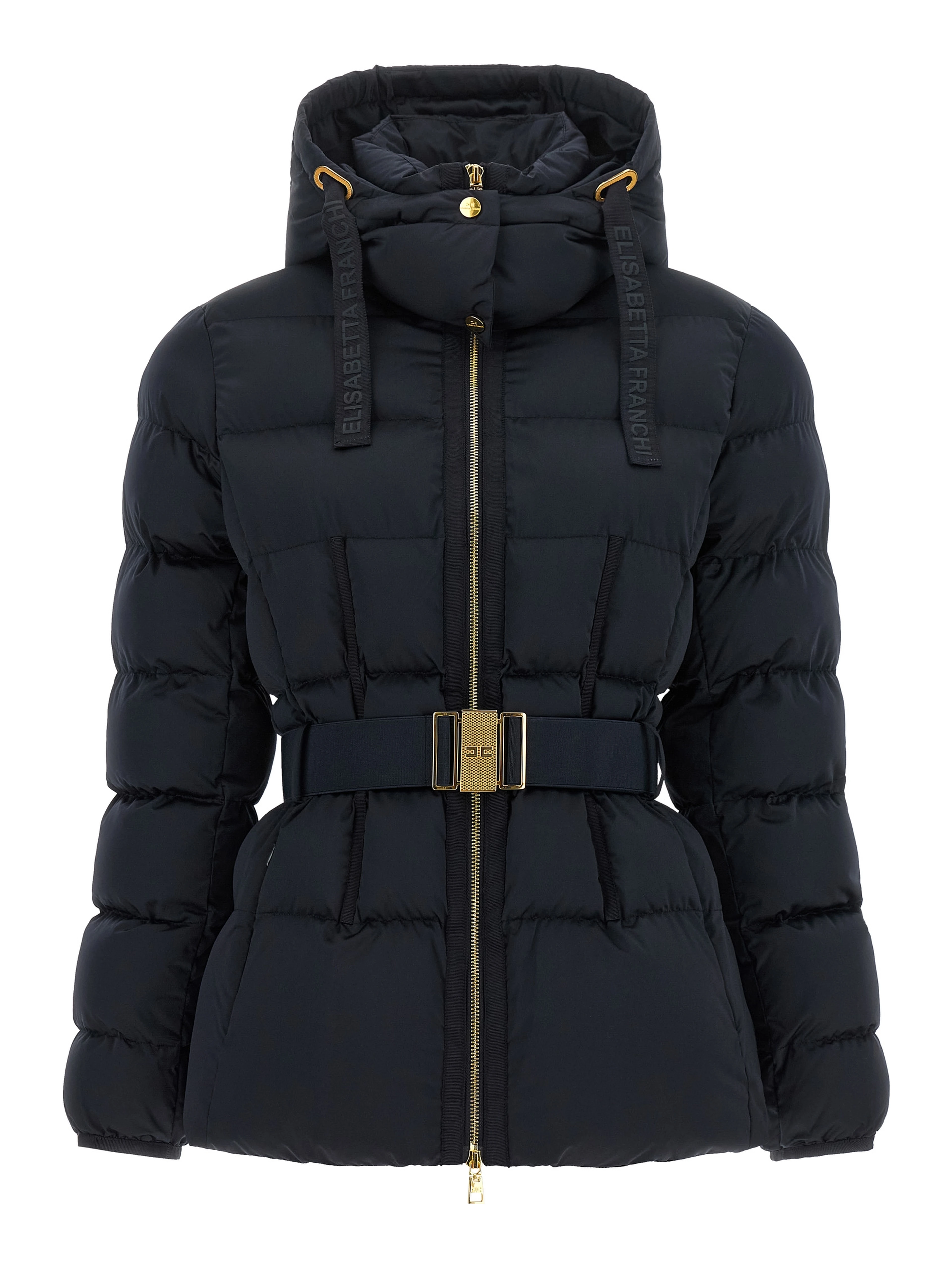 Black Polyester Full-Length Jacket