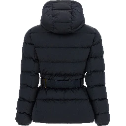 Black Polyester Full-Length Jacket