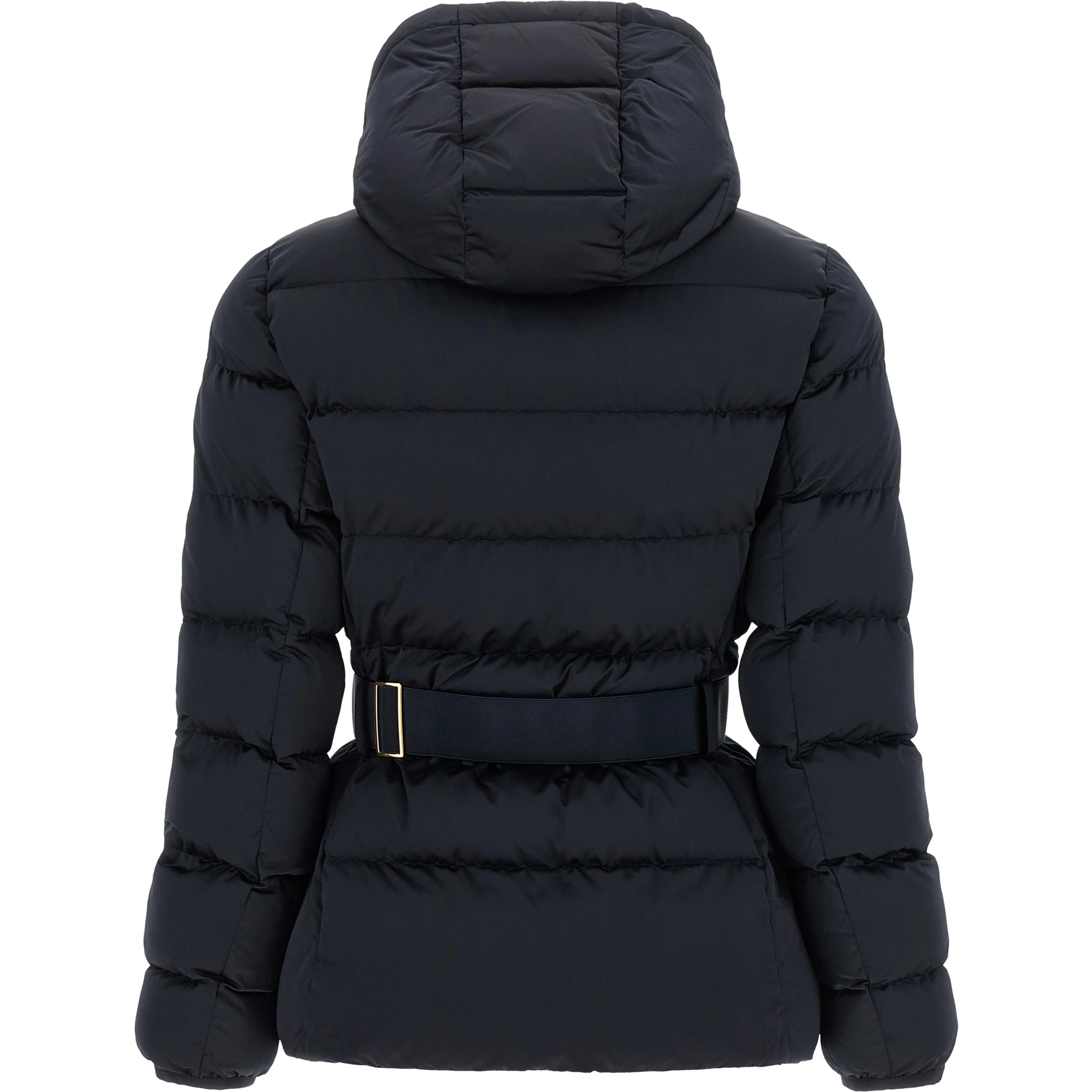 Black Polyester Full-Length Jacket