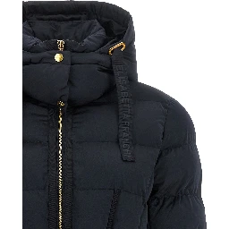 Black Polyester Full-Length Jacket