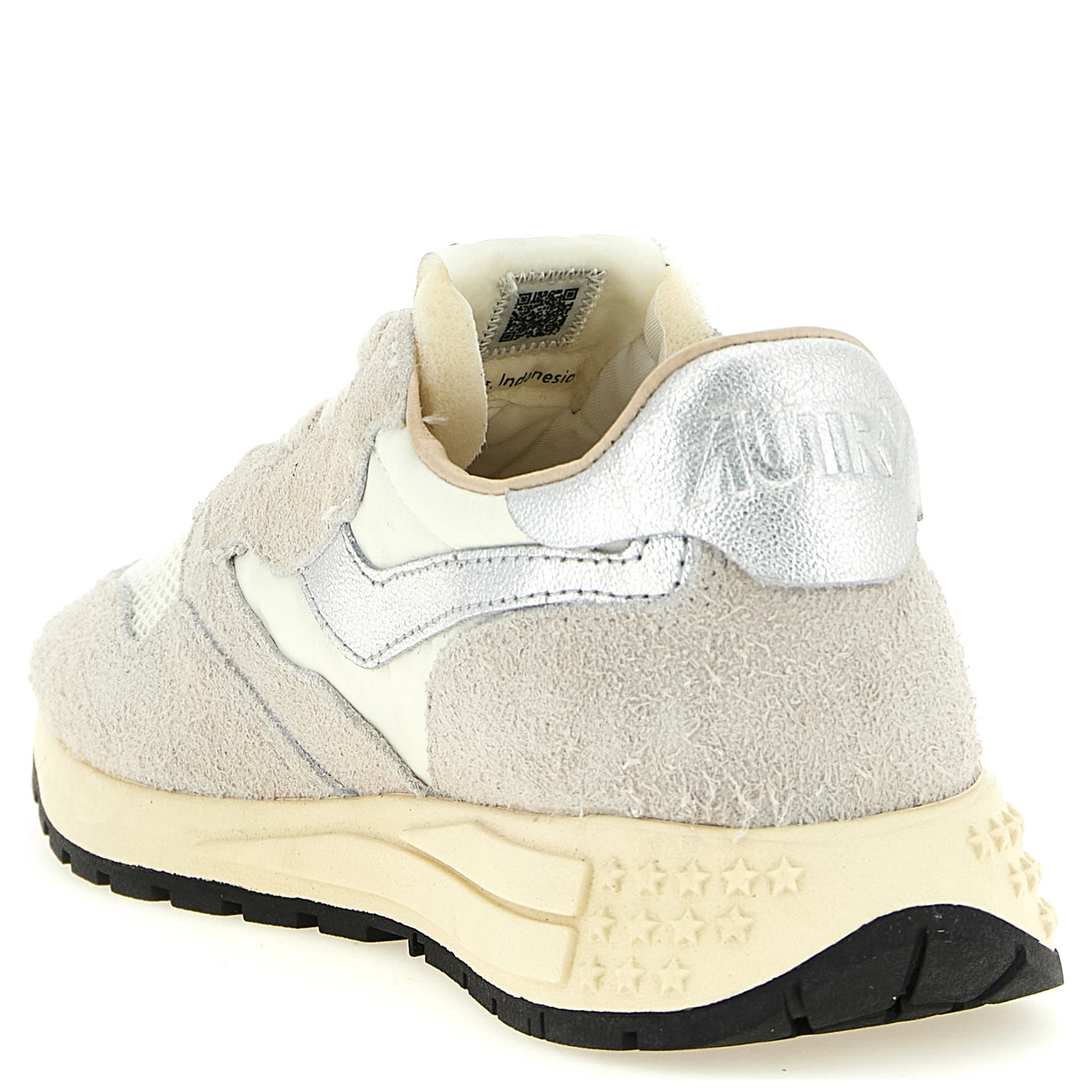 White Cowhide Athletic Sneakers