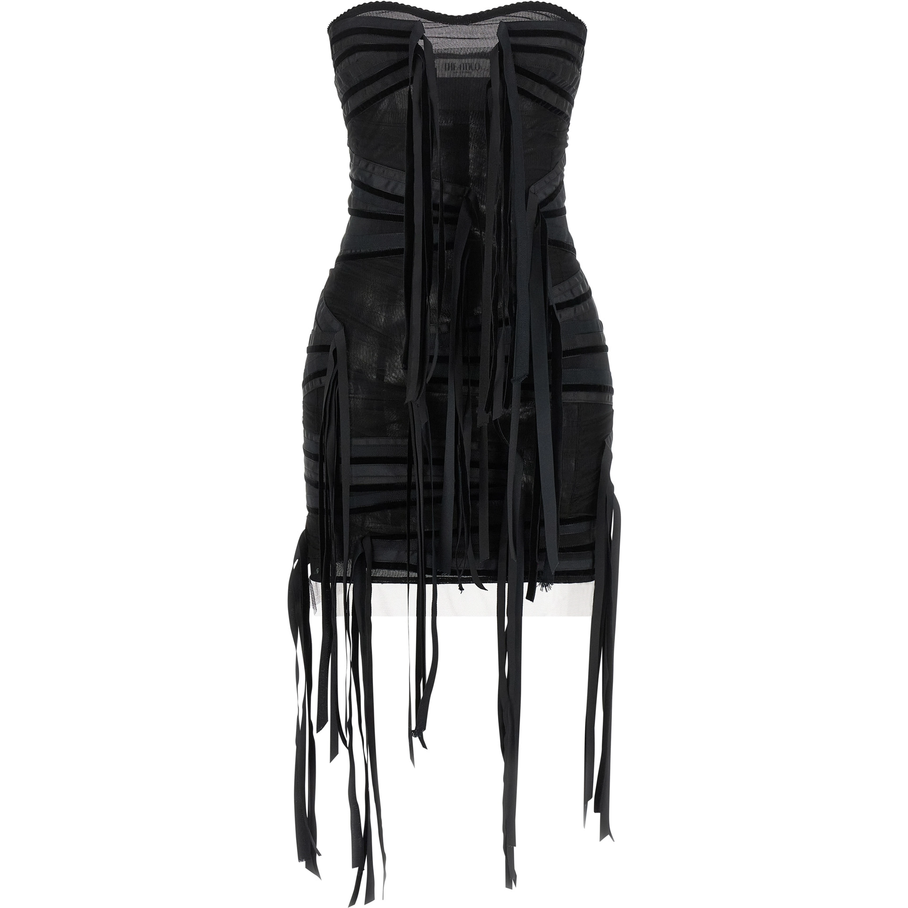 Black Polyamide Short Dress