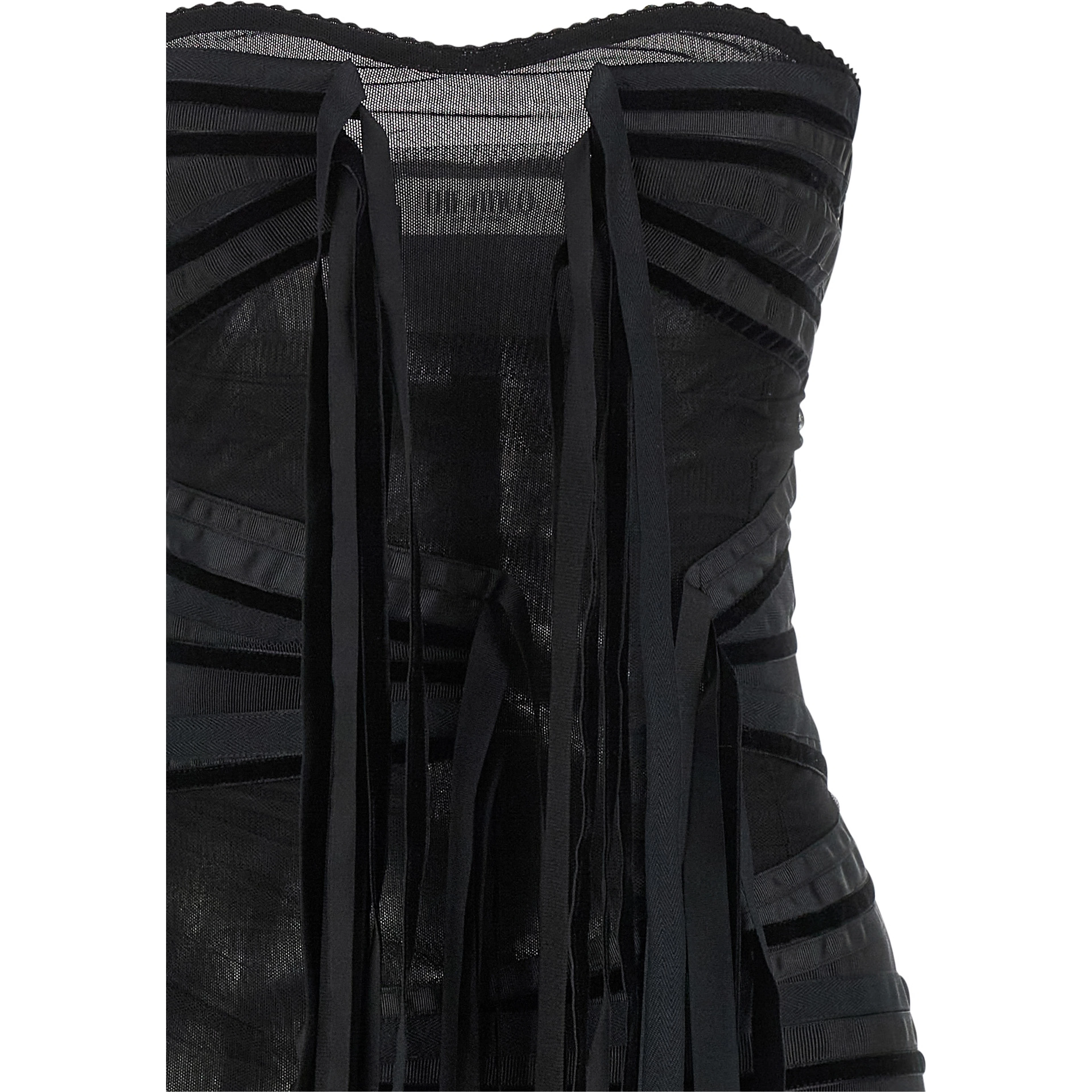Black Polyamide Short Dress