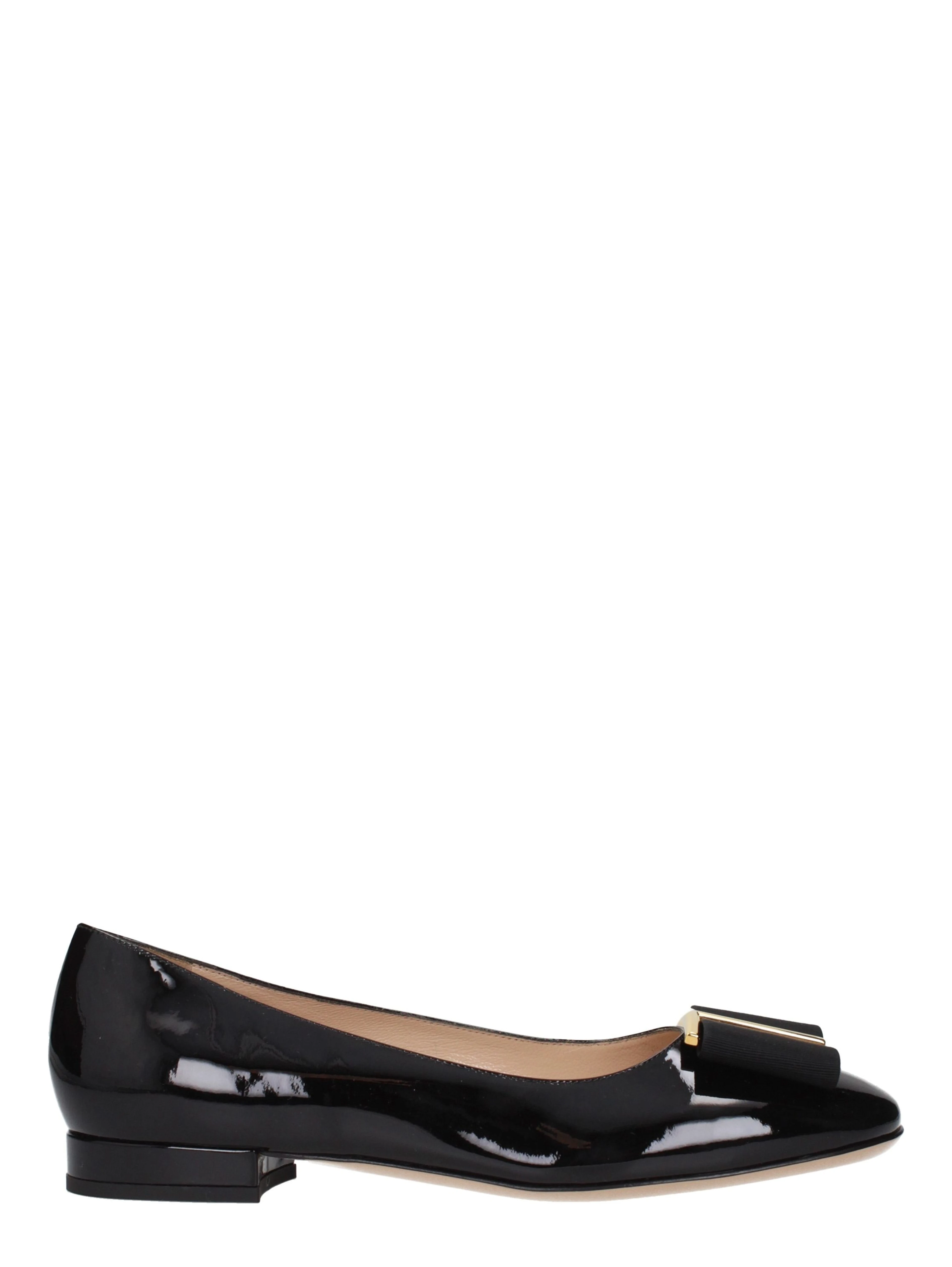 Black Leather Ballet Flats