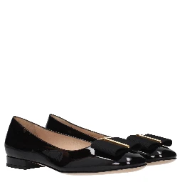 Black Leather Ballet Flats