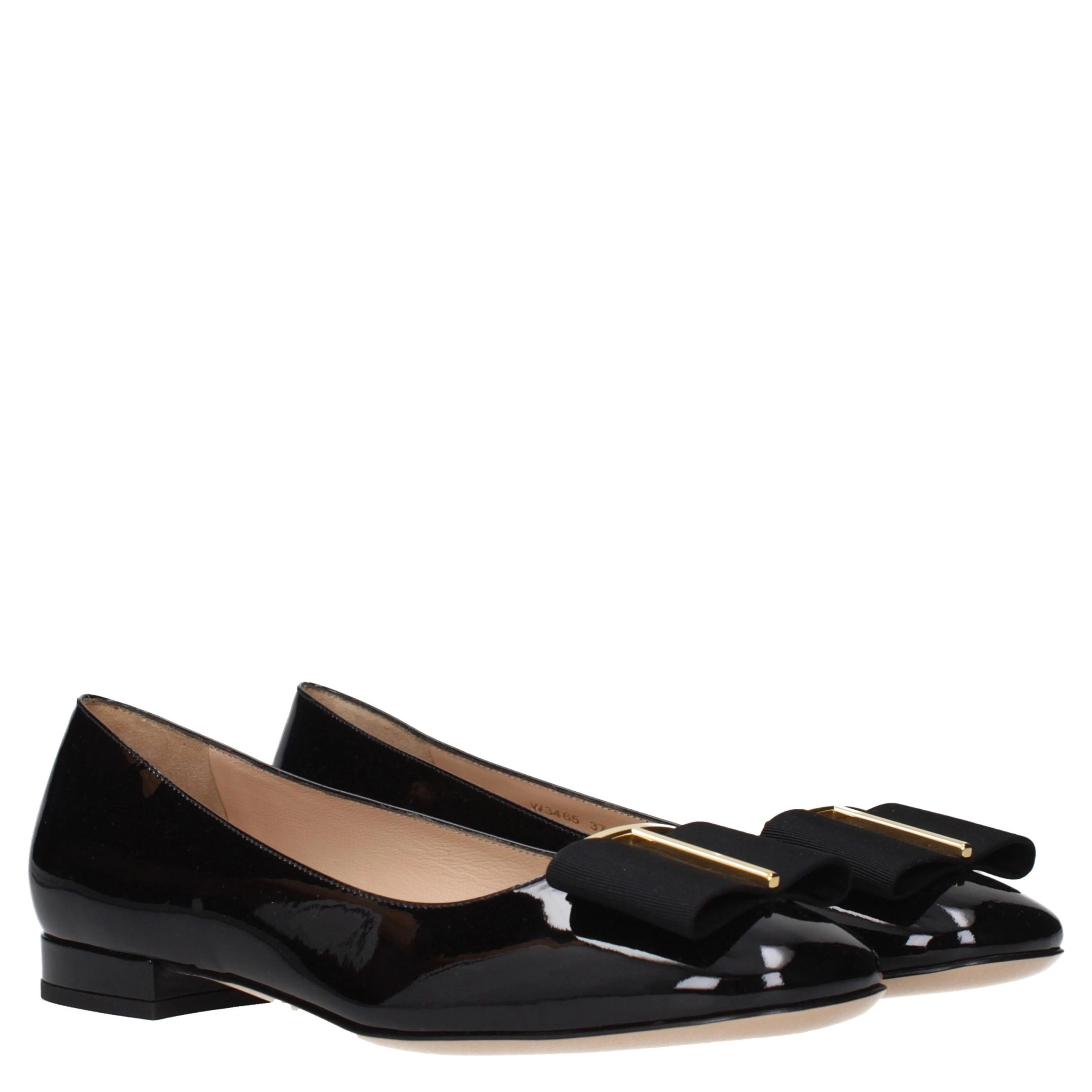 Black Leather Ballet Flats