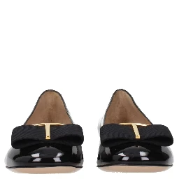 Black Leather Ballet Flats