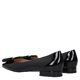 Black Leather Ballet Flats
